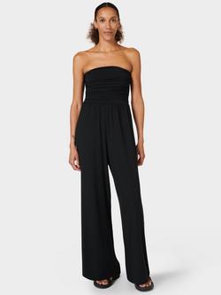 Sweaty Betty Bandeau Modal Wide Leg Jumpsuit, Black