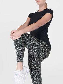 Sweaty Betty Power Pro 7/8 Workout Leggings, Green Micro Leopard - view 2, Green Micro Leopard