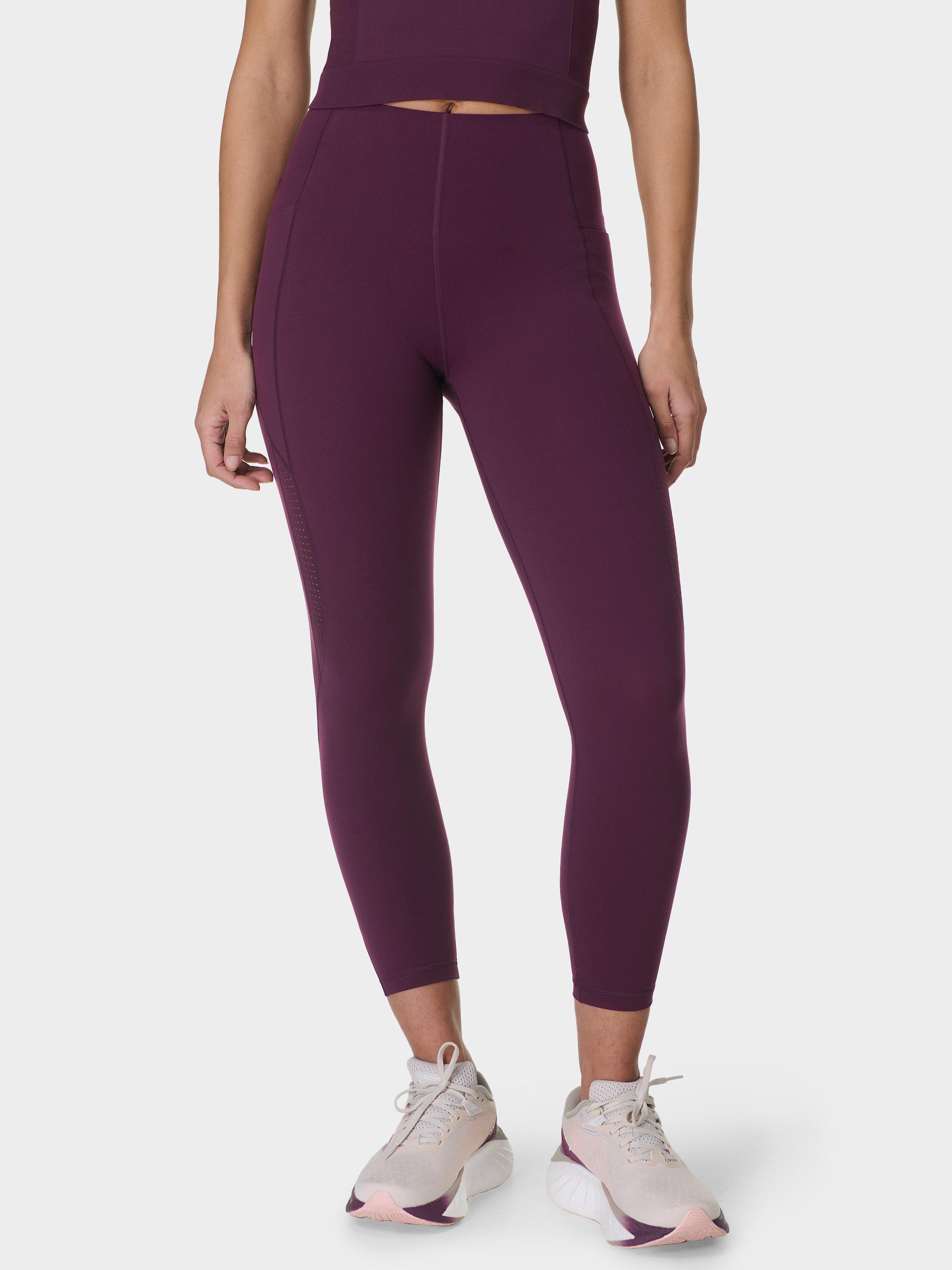 Product image 1 of 9, which shows Sweaty Betty Power UltraSculpt High Waisted 7/8 Gym Leggings, Midnight Cherry, XXS
