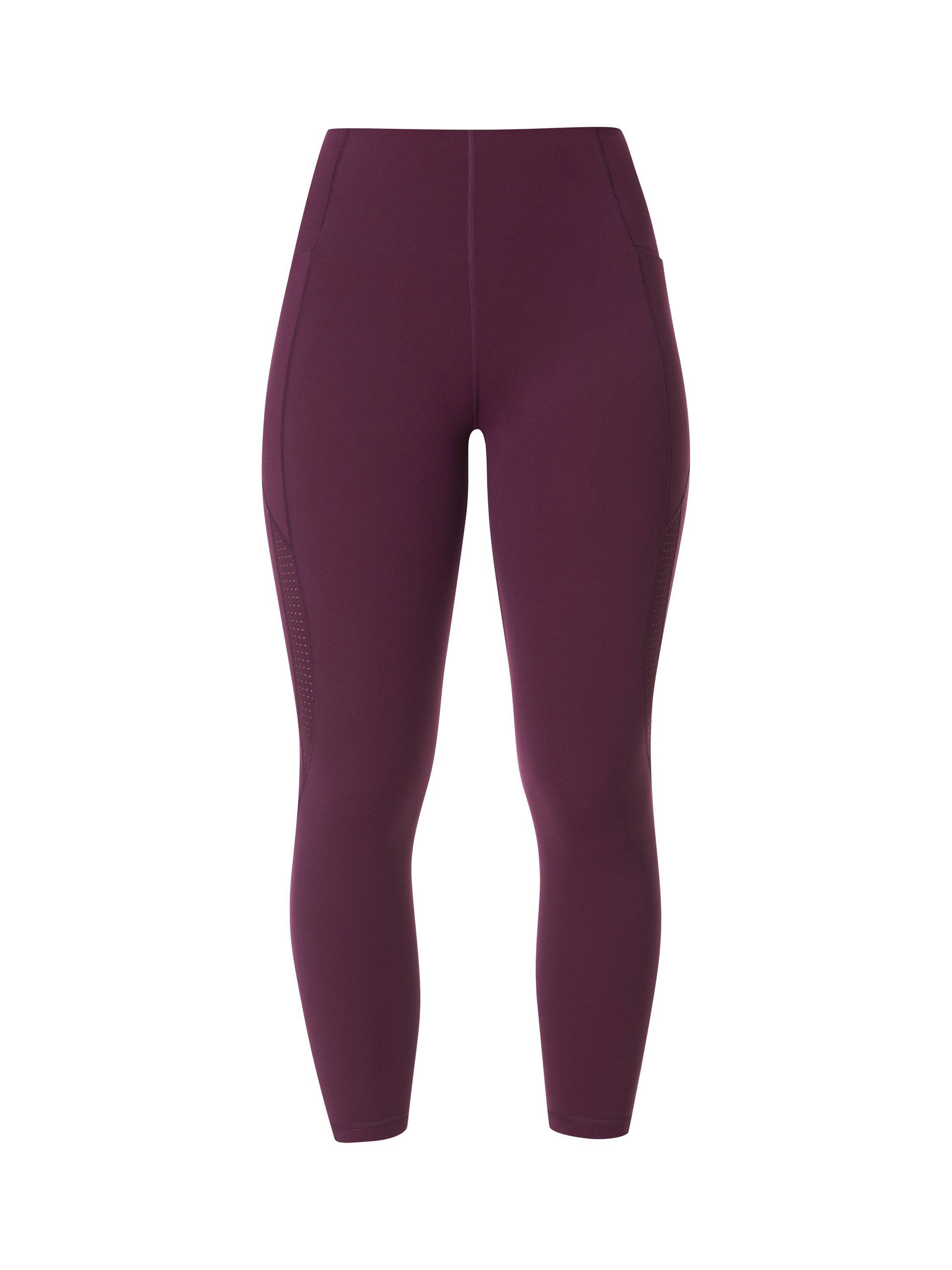 Product image 6 of 9, which shows Sweaty Betty Power UltraSculpt High Waisted 7/8 Gym Leggings, Midnight Cherry, XXS