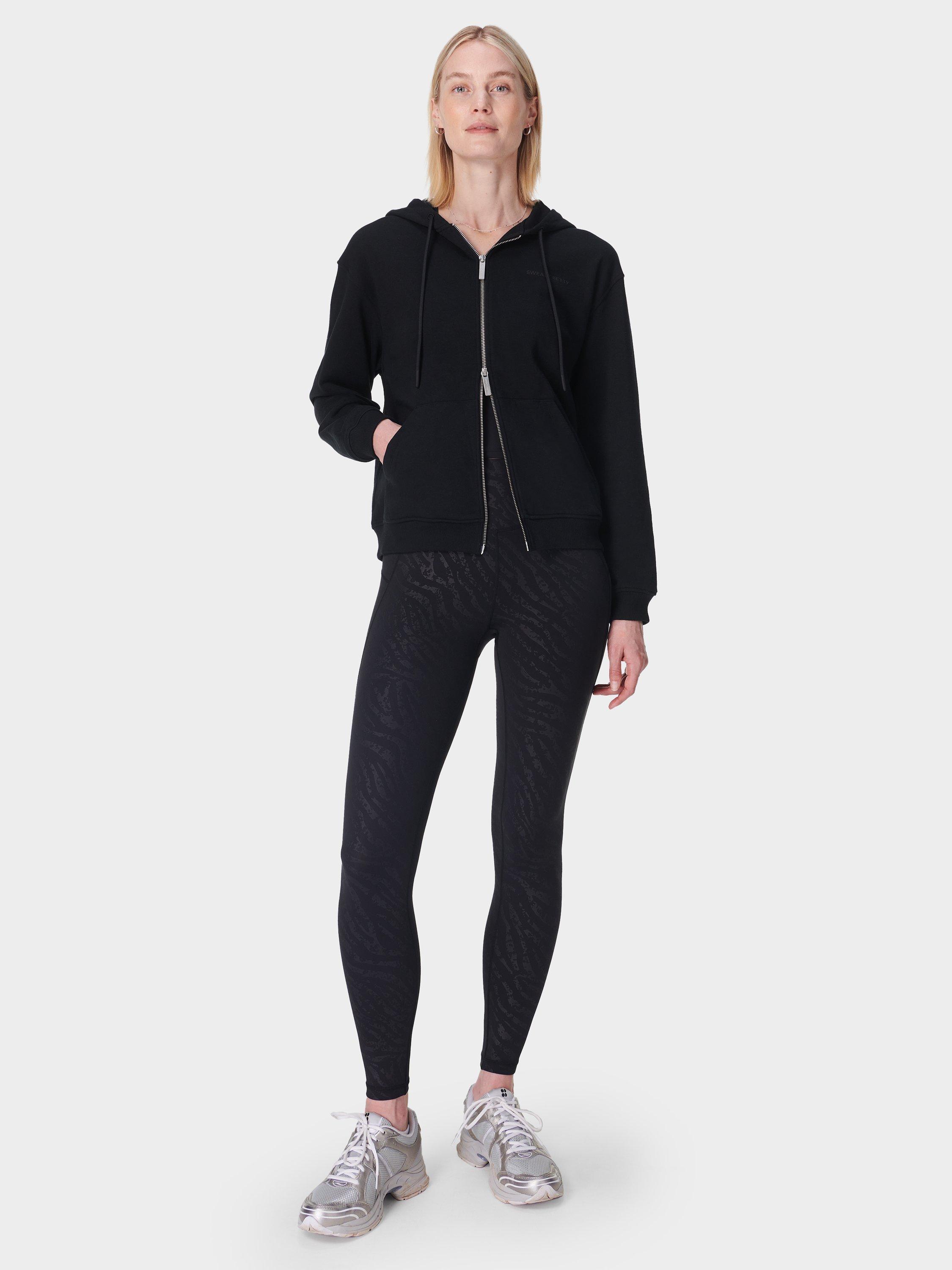 Product image 5 of 6, which shows Sweaty Betty Embossed All Day 7/8 Leggings, Black, XXS