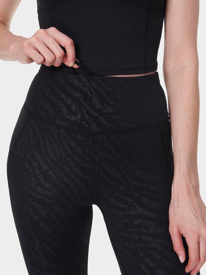 Product image 6 of 8, which shows Sweaty Betty Embossed All Day Leggings, Black, XXS