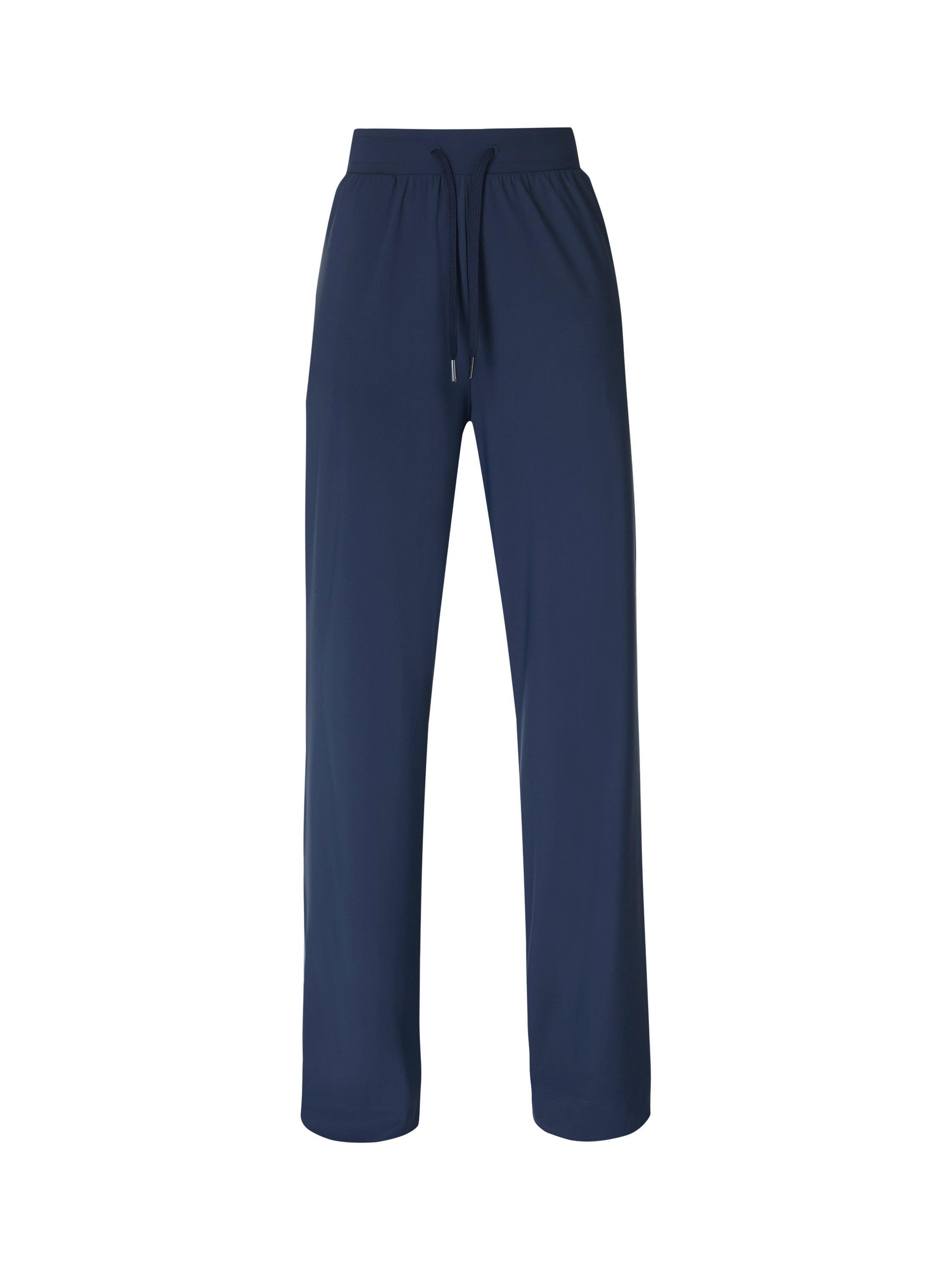 Product image 7 of 7, which shows Sweaty Betty Explorer 32" Wide Leg Trousers, Navy Blue, XXS