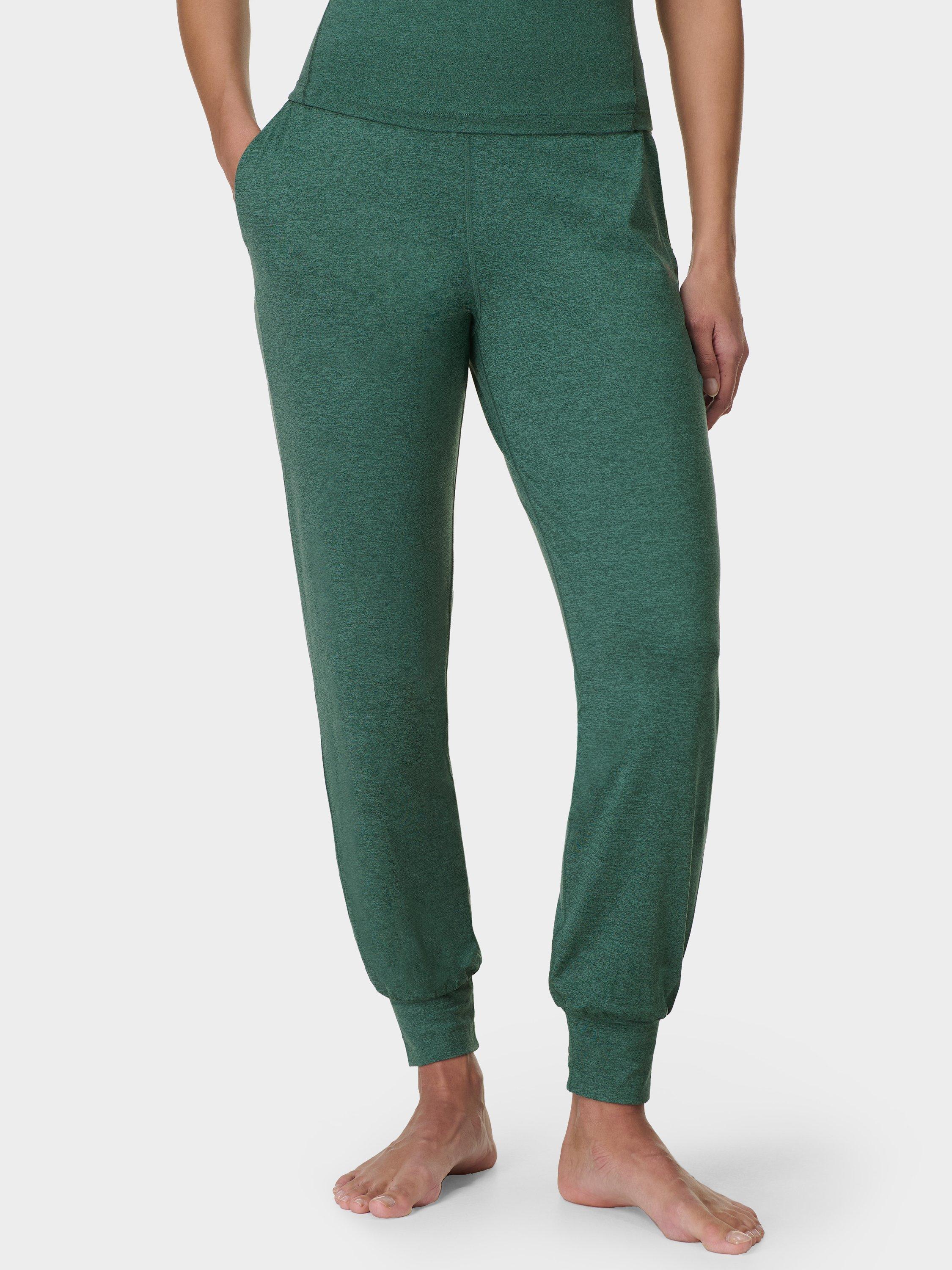 Product image 1 of 5, which shows Sweaty Betty Gaia 29" Performance Yoga Pants, Glade Green Marl, M