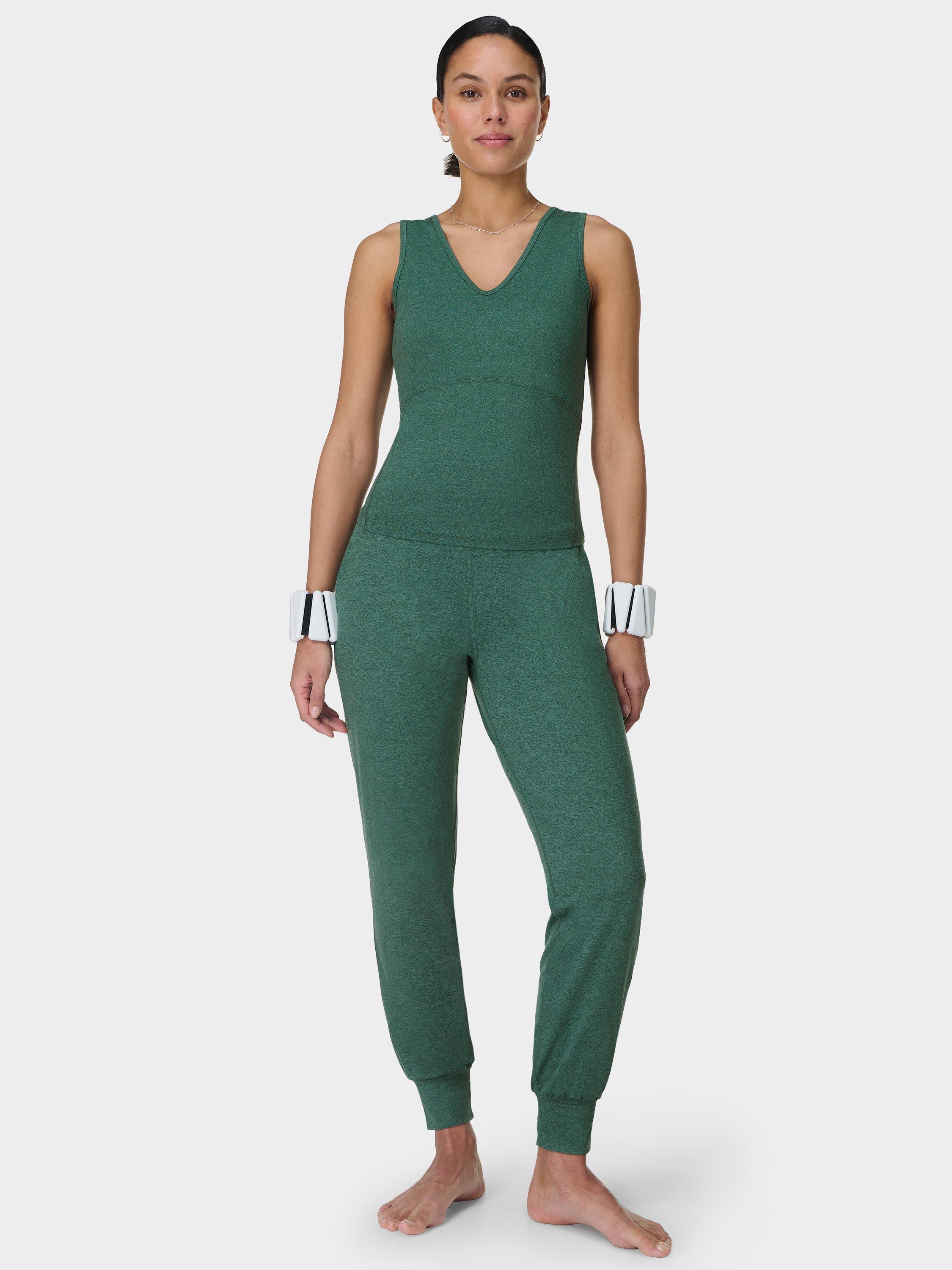 Product image 2 of 5, which shows Sweaty Betty Gaia 29" Performance Yoga Pants, Glade Green Marl, M