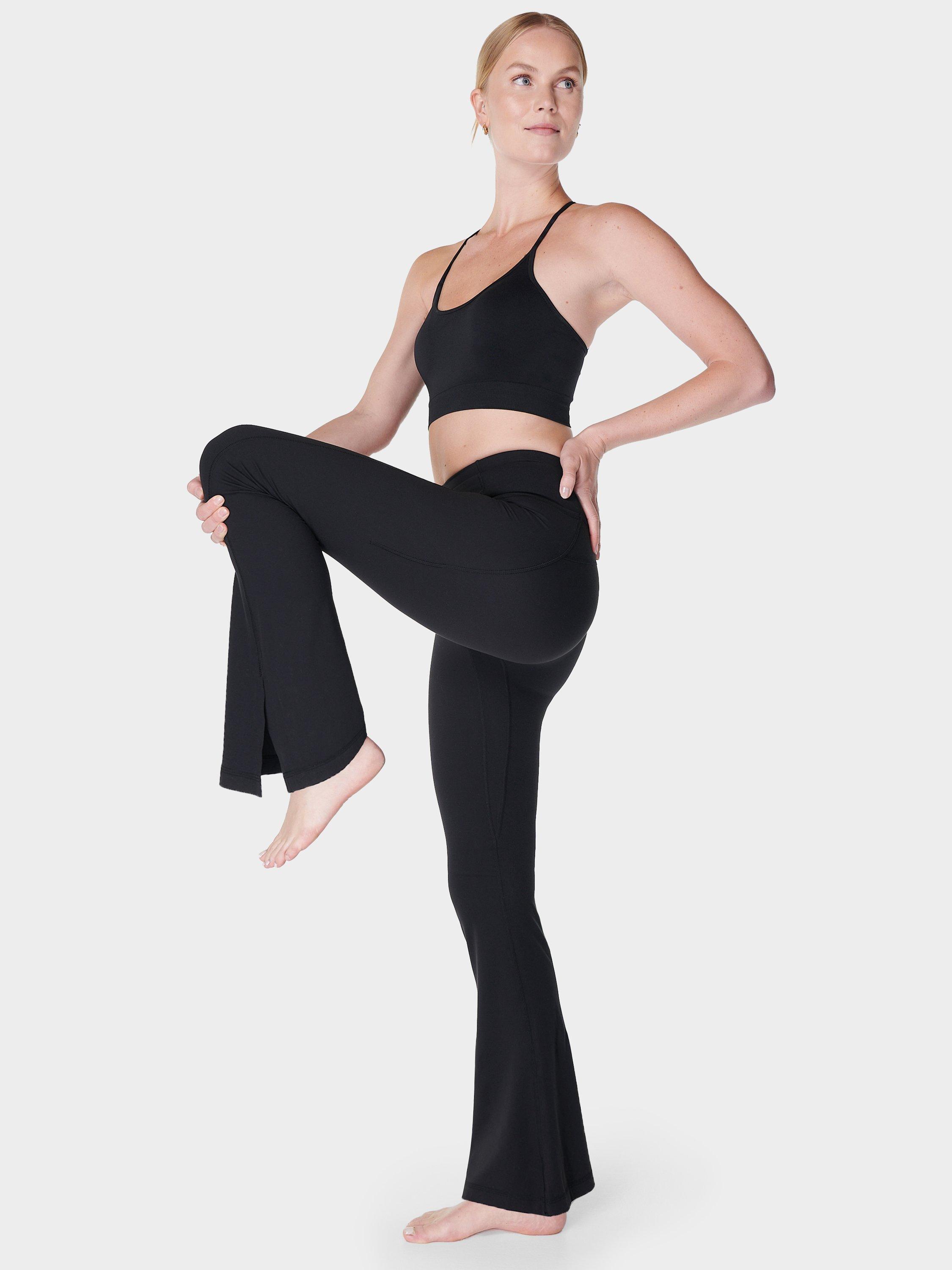 Product image 5 of 7, which shows Sweaty Betty Super Soft Flare Yoga Trousers, Black, XXS