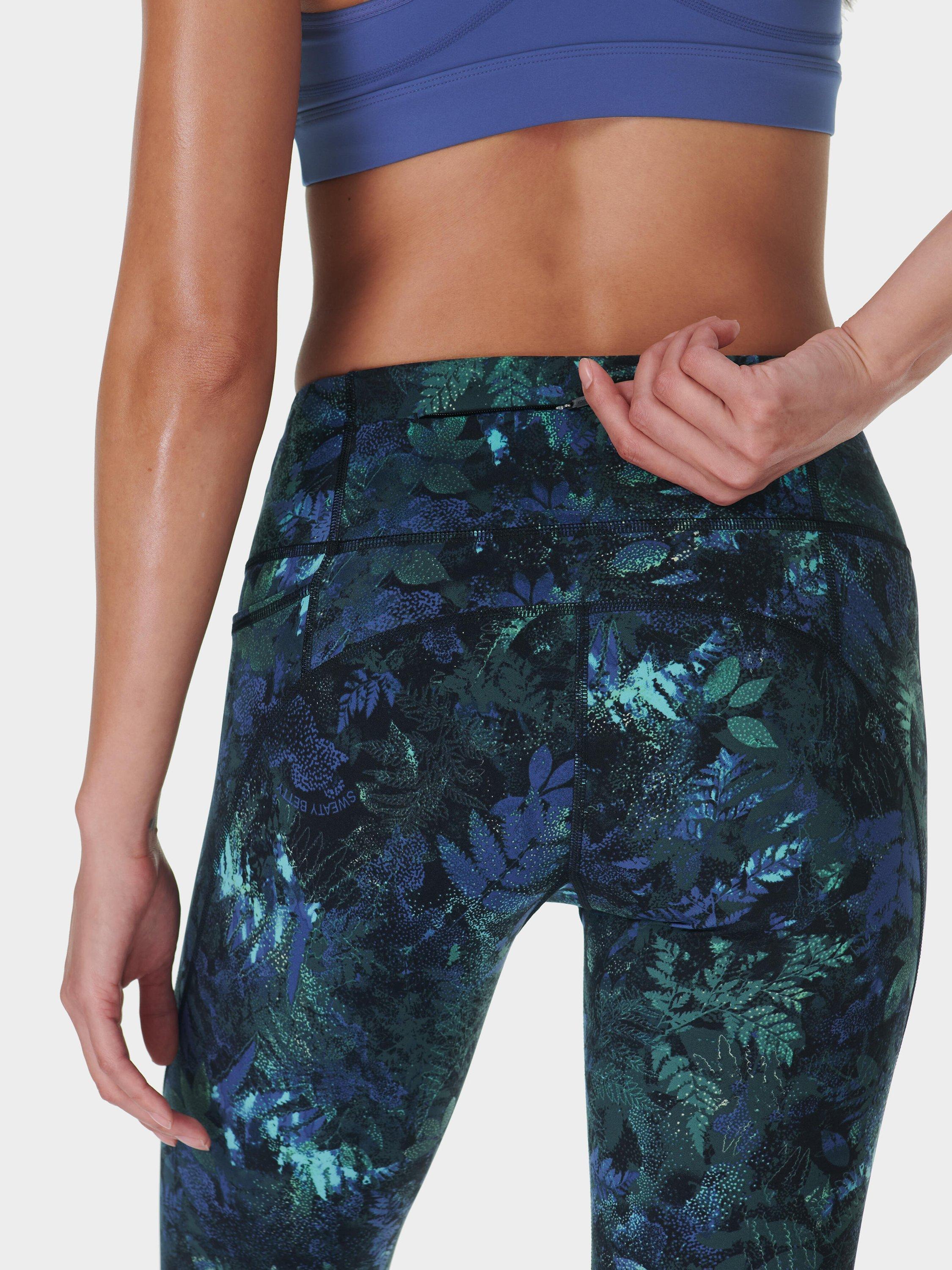 Product image 4 of 5, which shows Sweaty Betty Power 7/8 Workout Leggings, Green Forest Print, XXS