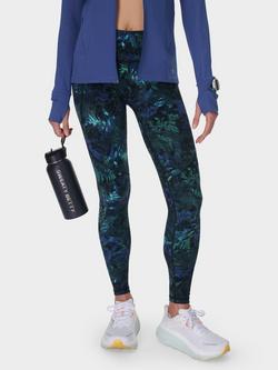 Sweaty Betty Power Gym Leggings, Green Forest Print