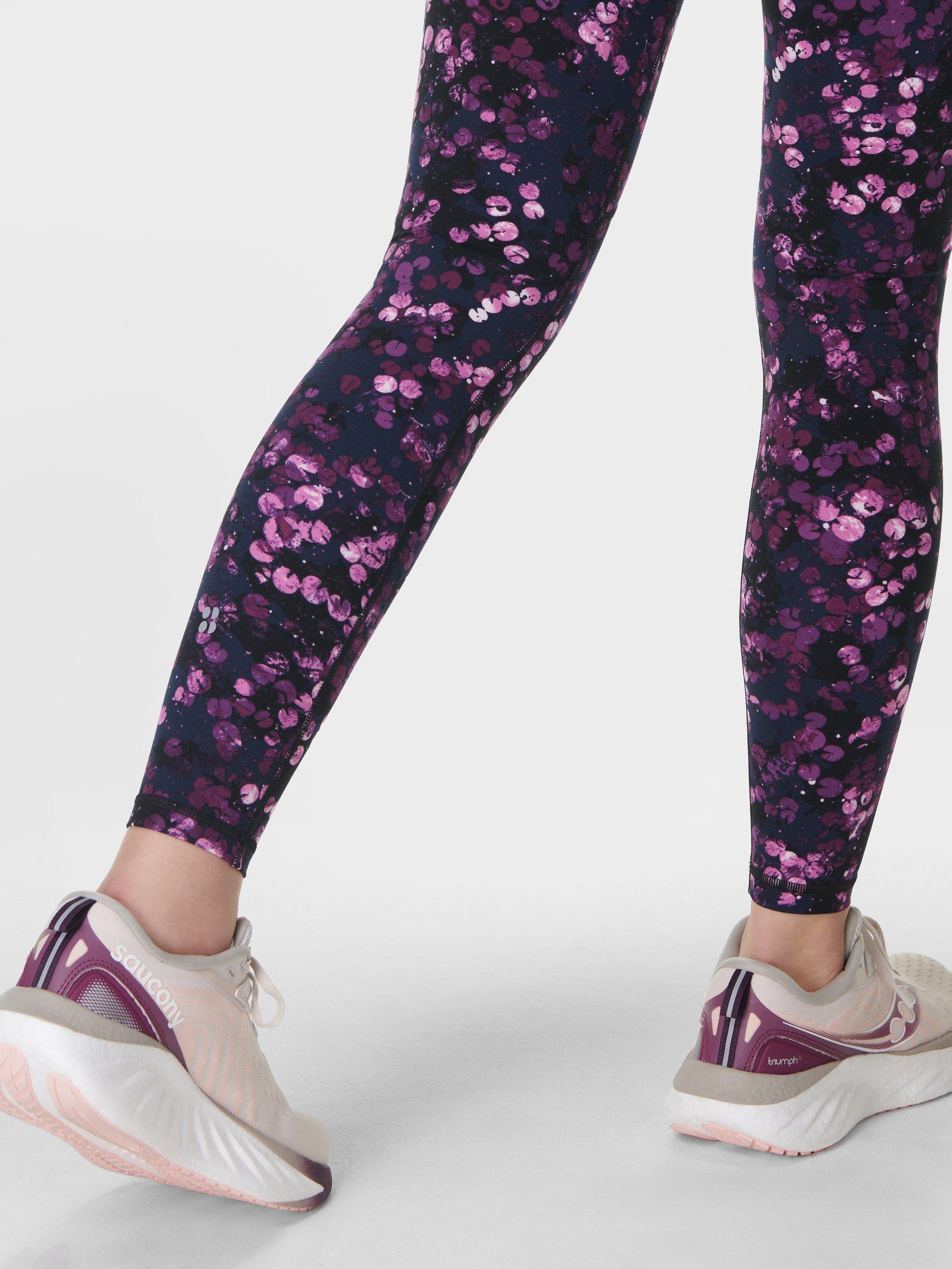 Product image 10 of 10, which shows Sweaty Betty Power Gym Leggings, Purple Lilypad Print, XXS