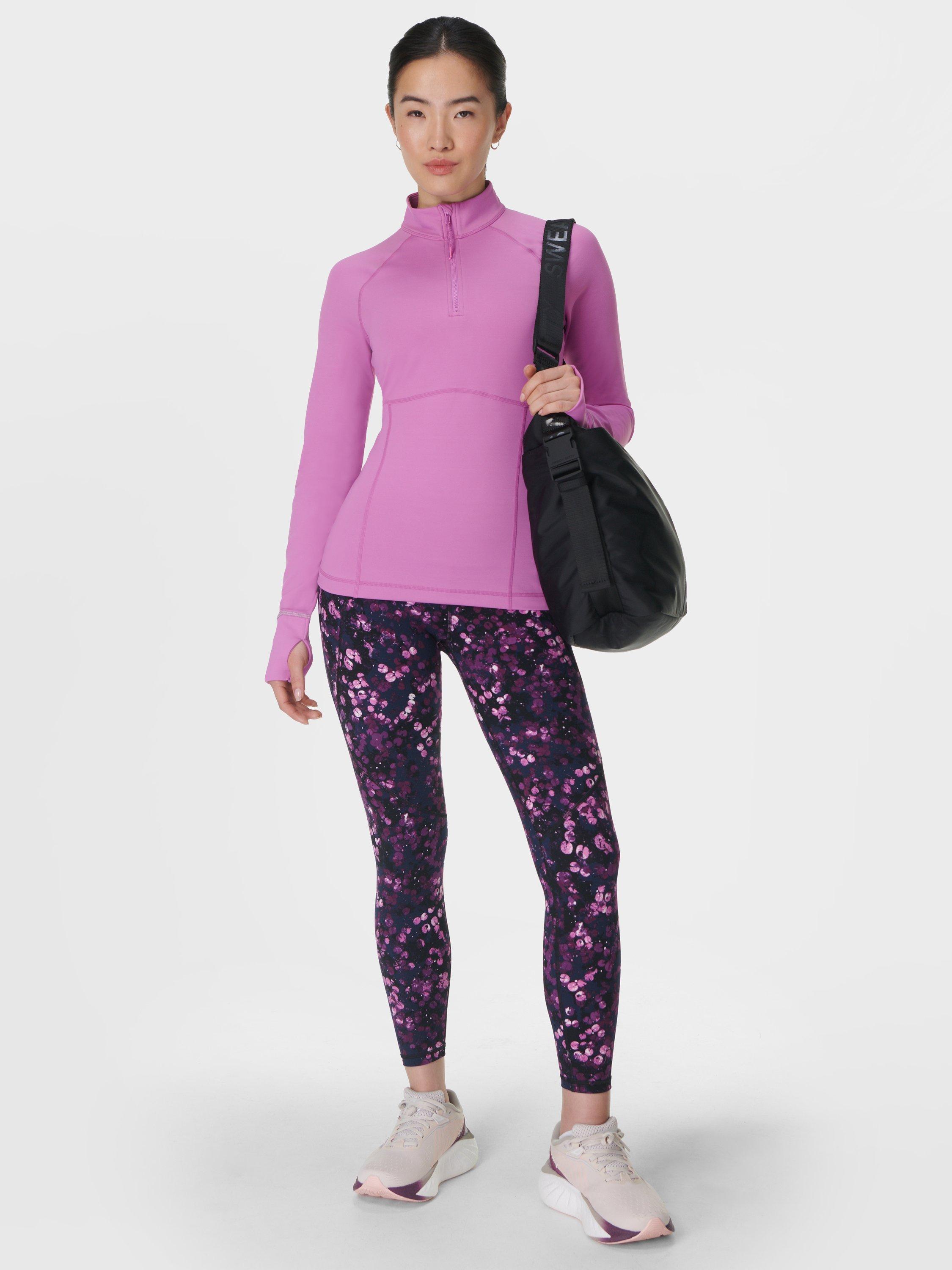 Product image 6 of 10, which shows Sweaty Betty Power Gym Leggings, Purple Lilypad Print, XXS