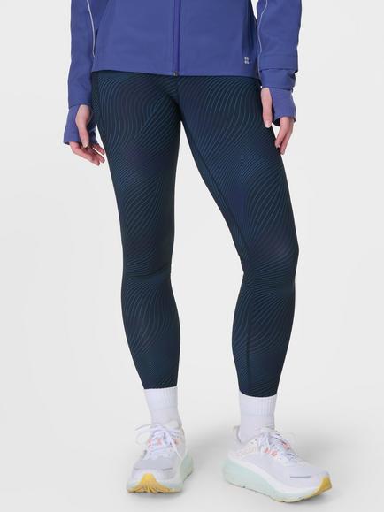 Sweaty Betty Zero Gravity Running Leggings, Black Contour Print