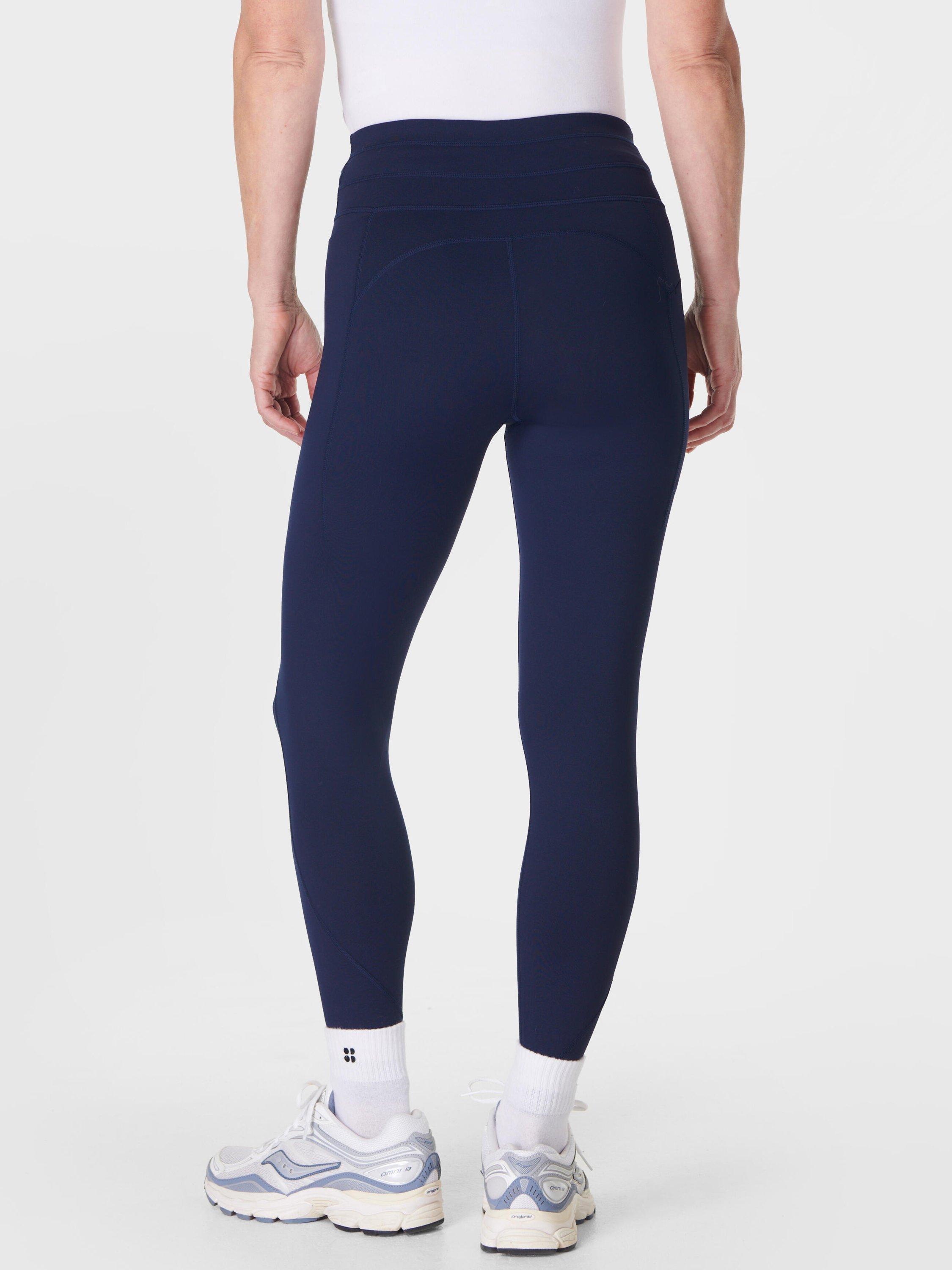 Product image 2 of 9, which shows Sweaty Betty Therma Boost Heat Tech Walking Leggings, Navy, XXS