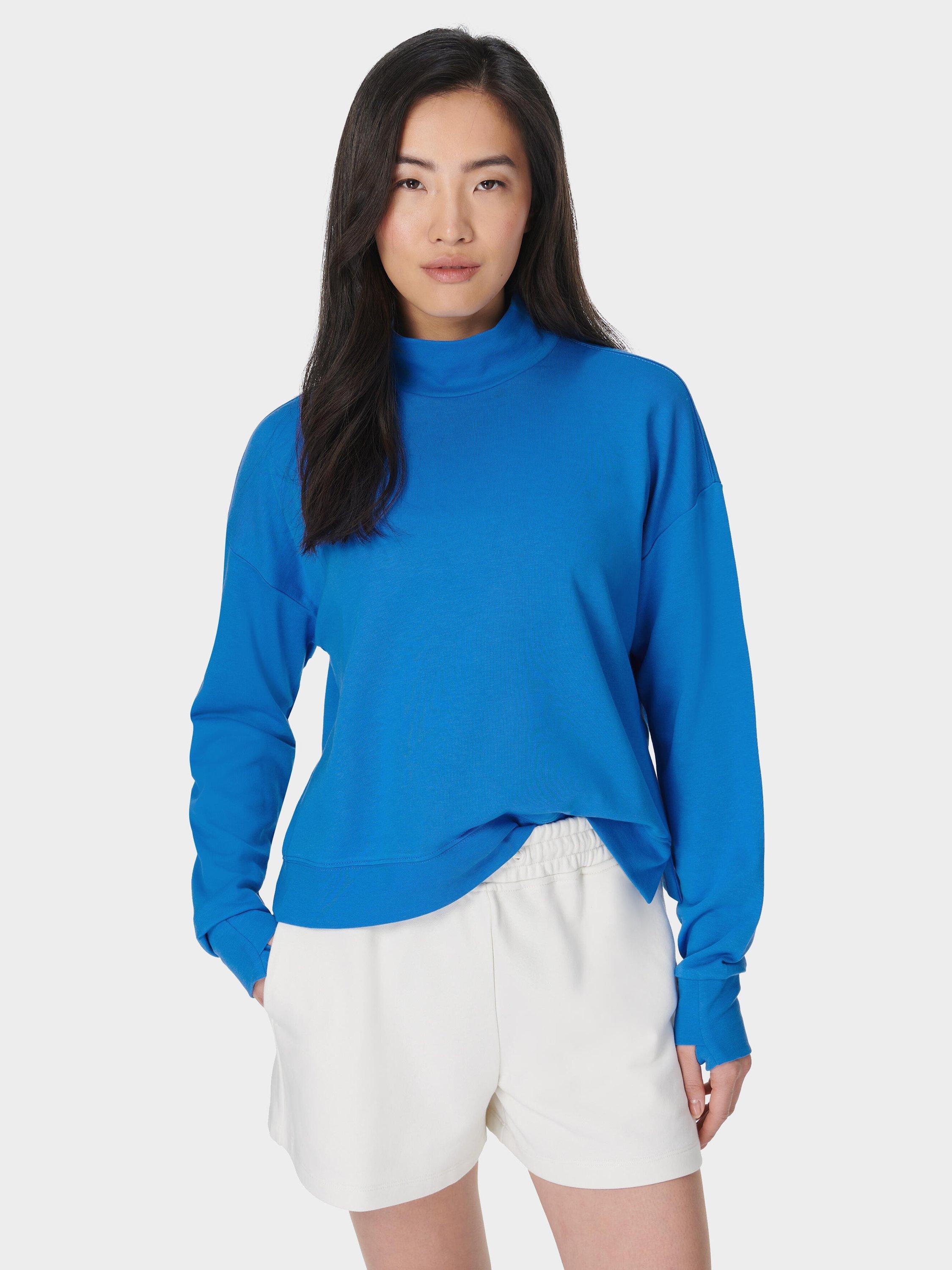 Sweaty Betty After Class Organic Cotton Blend Sweatshirt, Tidal Blue