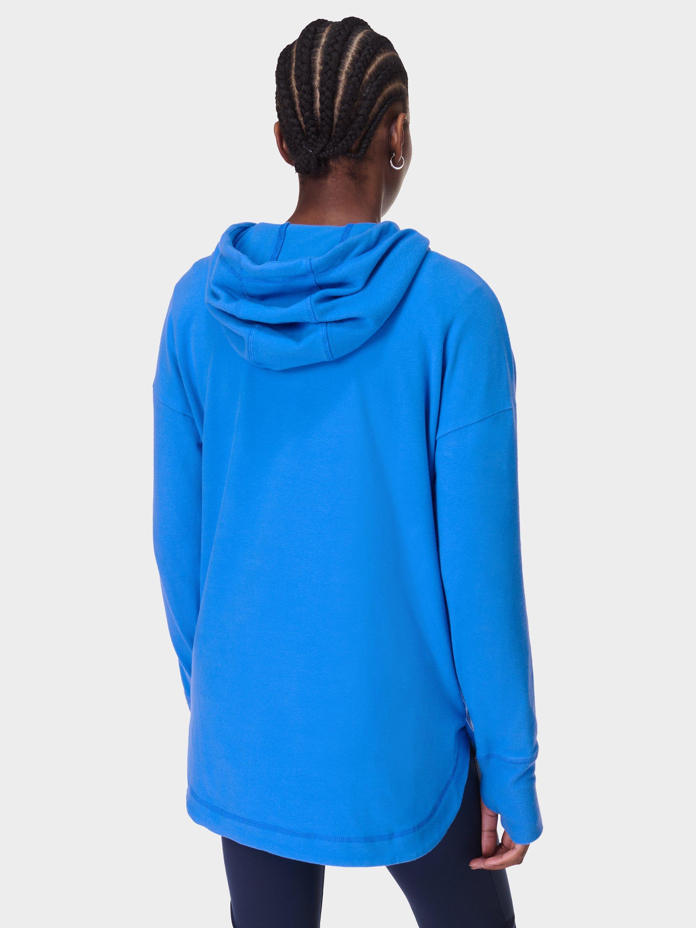 Product image 4 of 7, which shows Sweaty Betty Escape Luxe Fleece Hoodie, Tidal Blue, XXS