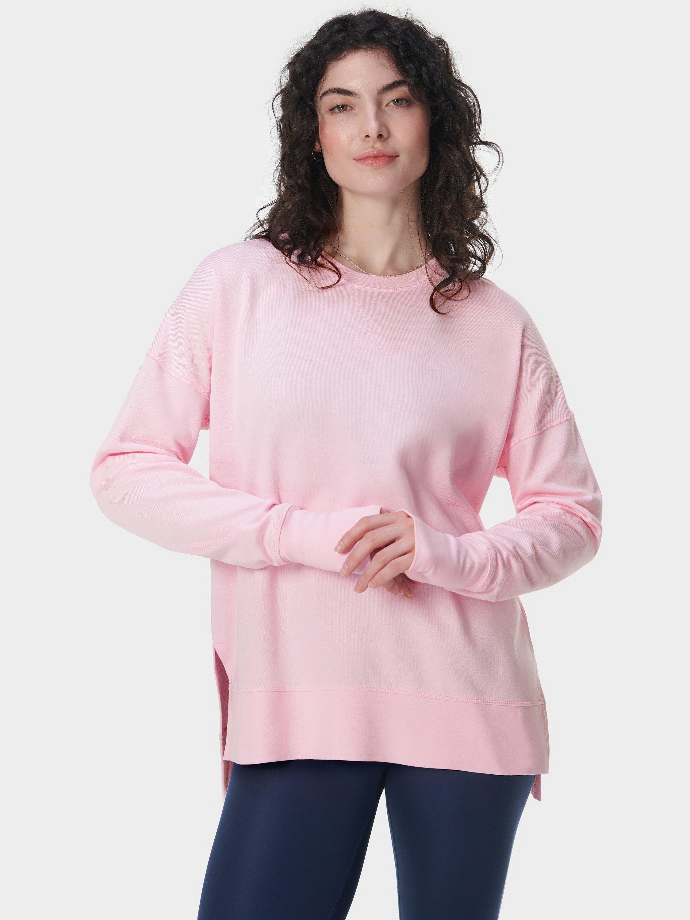 Product image 1 of 7, which shows Sweaty Betty After Class Longline Sweatshirt, Nerine Pink, XS