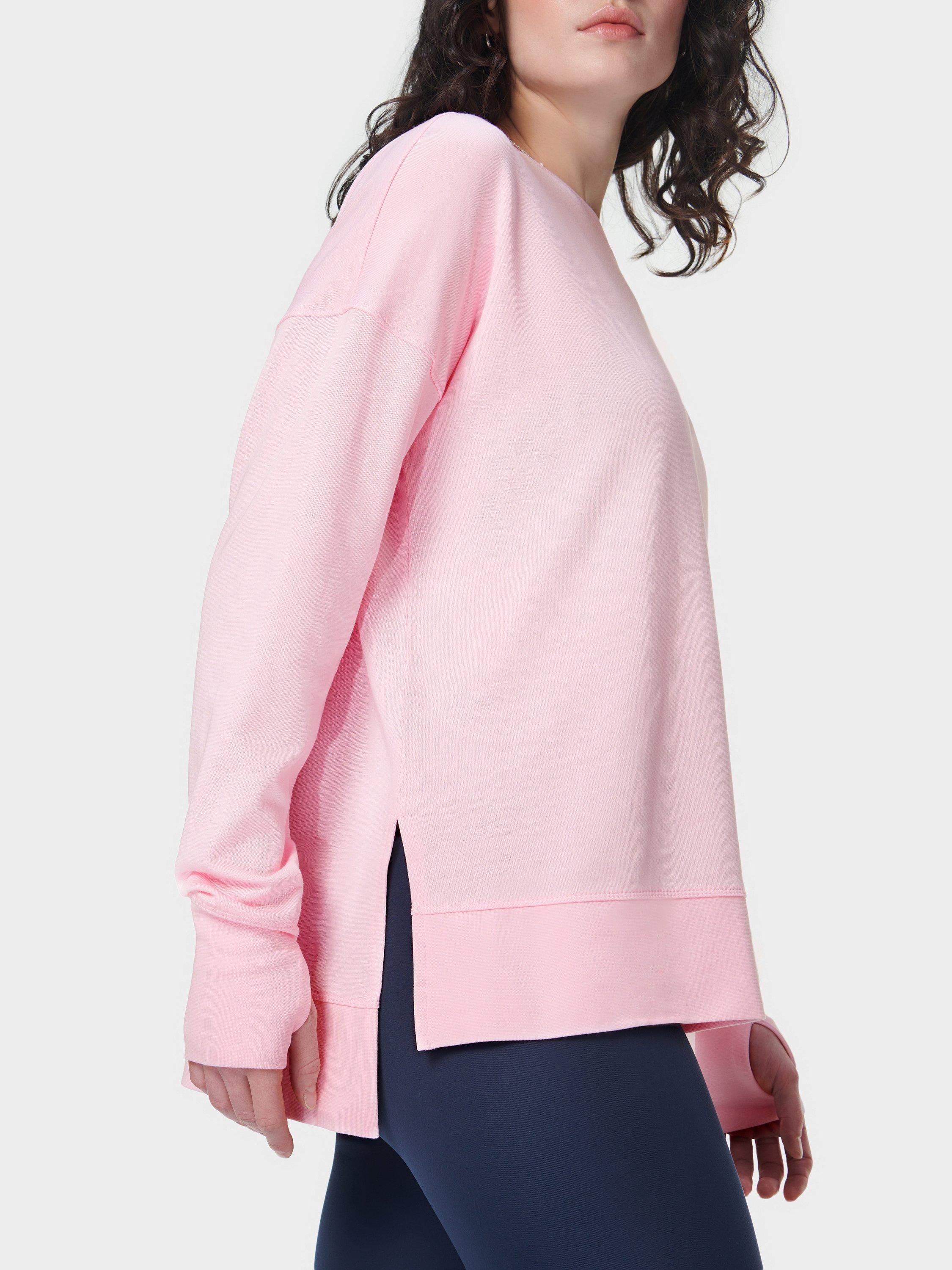 Product image 6 of 7, which shows Sweaty Betty After Class Longline Sweatshirt, Nerine Pink, XS