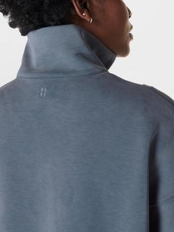 Sweaty Betty Sand Wash Funnel Neck Half Zip Sweatshirt - view 2, Subdued Blue