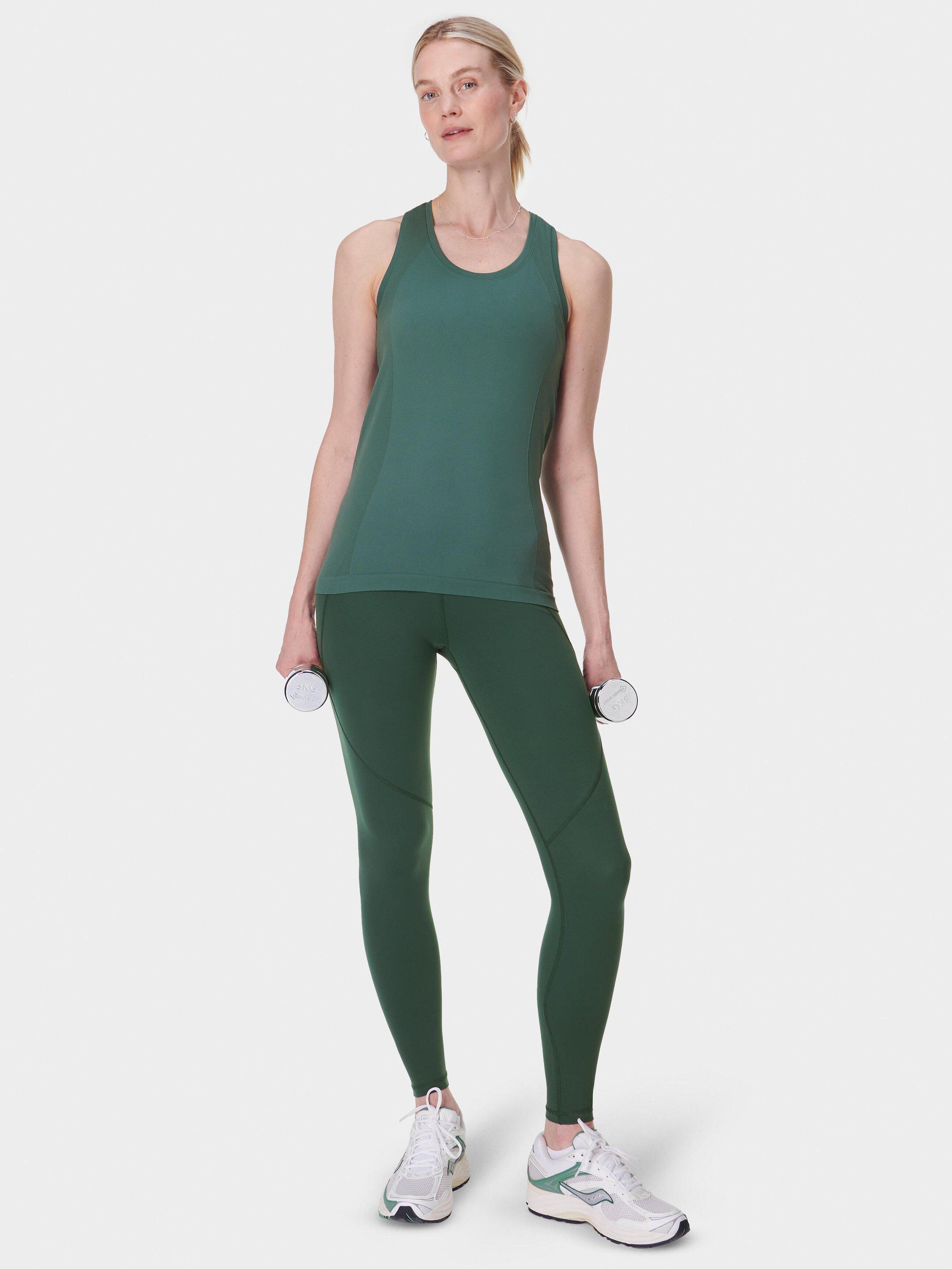 Product image 2 of 5, which shows Sweaty Betty Athlete Seamless Workout Tank Top, Glade Green, XXS