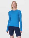 Sweaty Betty Athlete Seamless Workout Long Sleeve Top, Tidal Blue