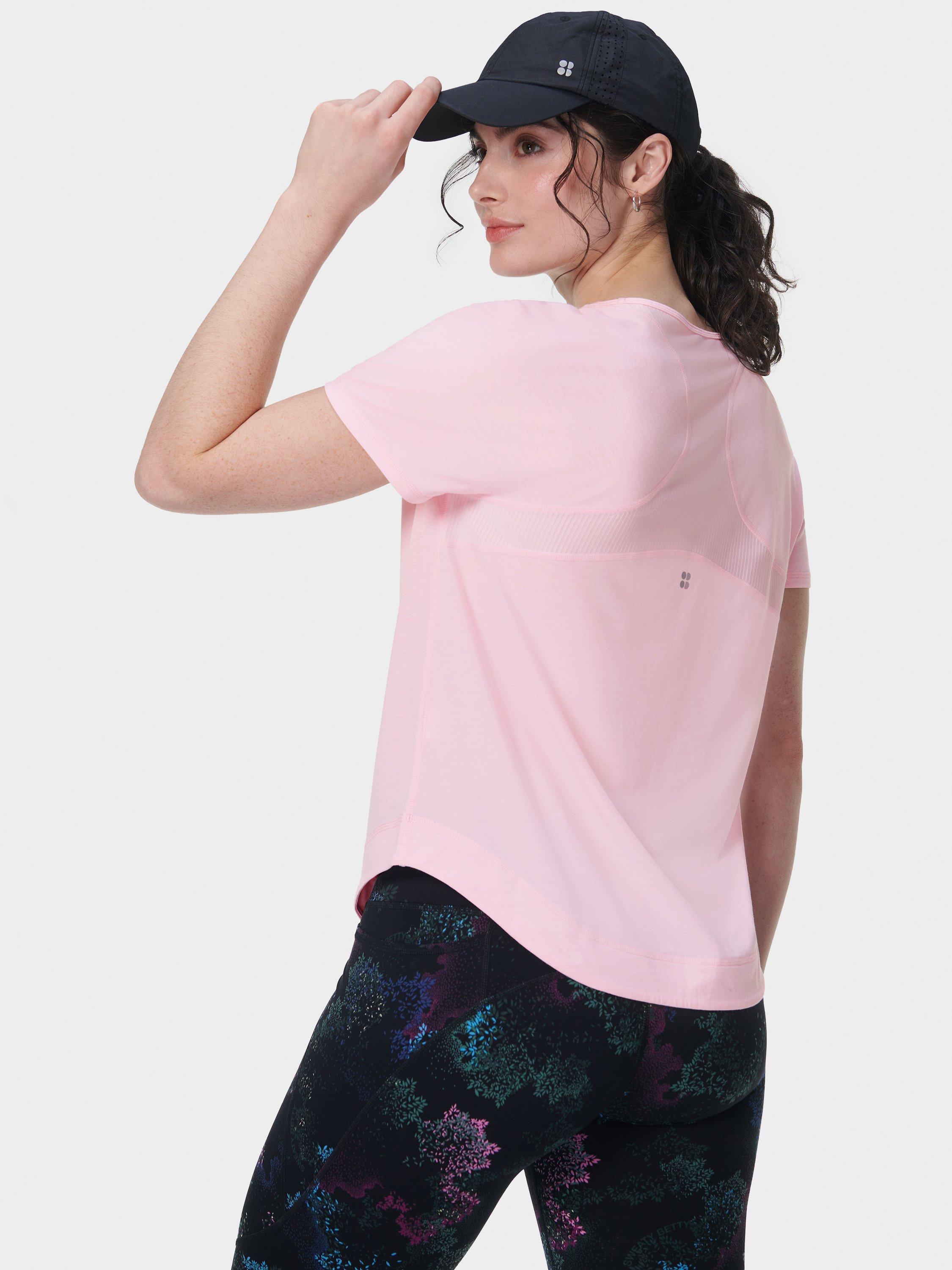 Product image 2 of 7, which shows Sweaty Betty Breathe Easy T-Shirt, Nerine Pink, L
