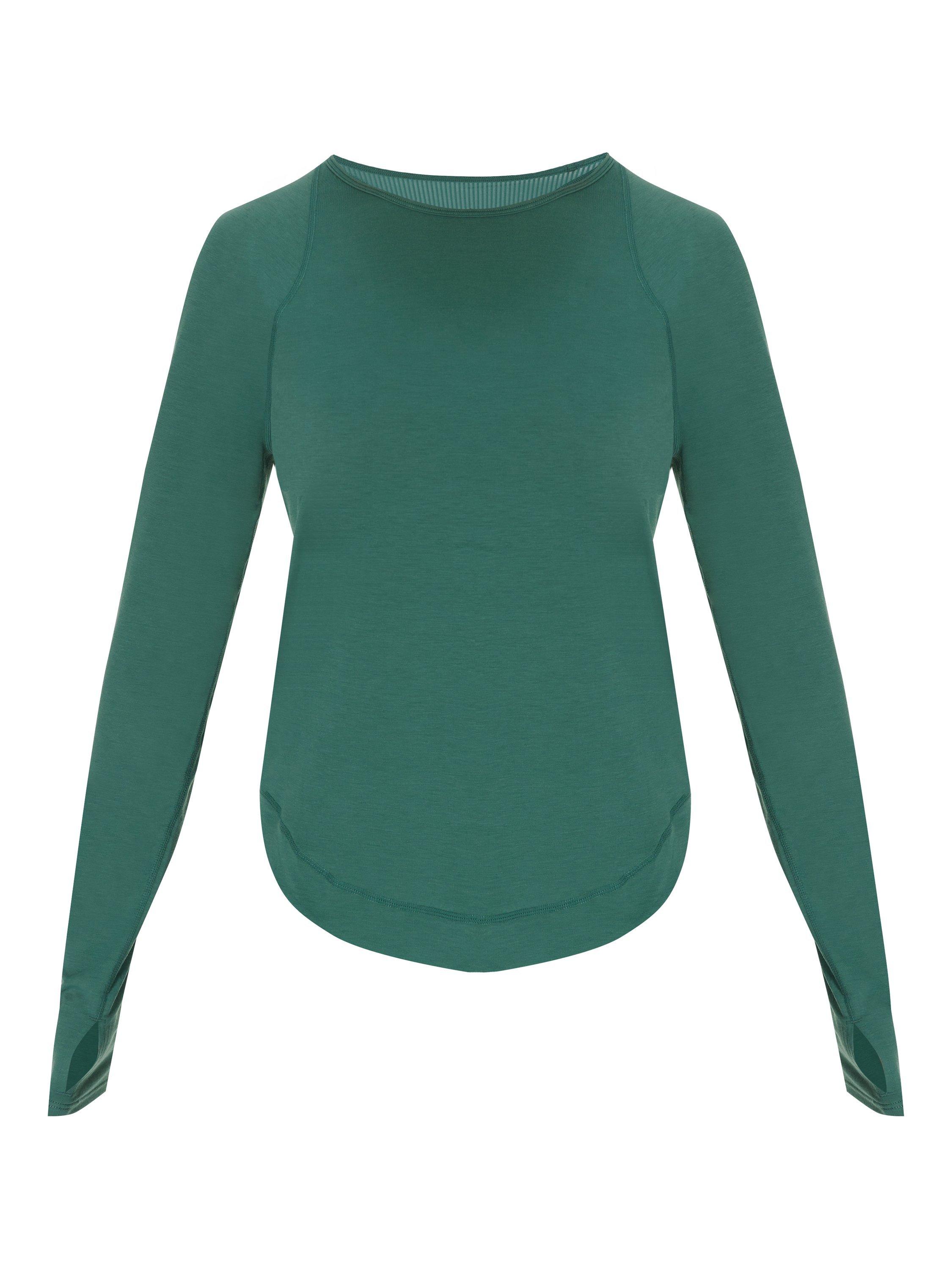 Product image 2 of 6, which shows Sweaty Betty Breathe Easy Long Sleeve Top, Glade Green, XL