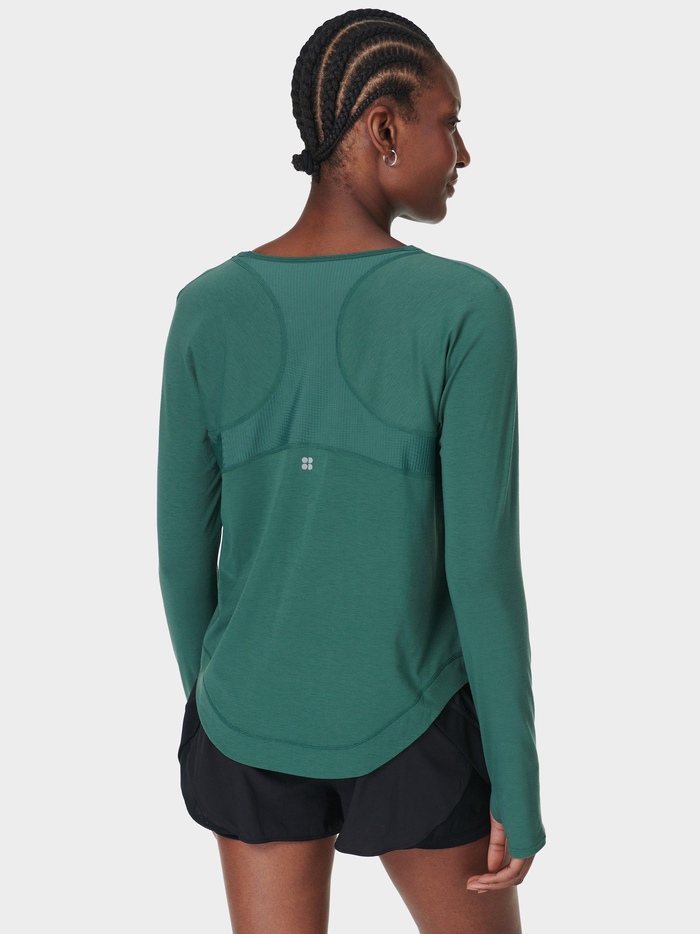 Product image 4 of 6, which shows Sweaty Betty Breathe Easy Long Sleeve Top, Glade Green, XL