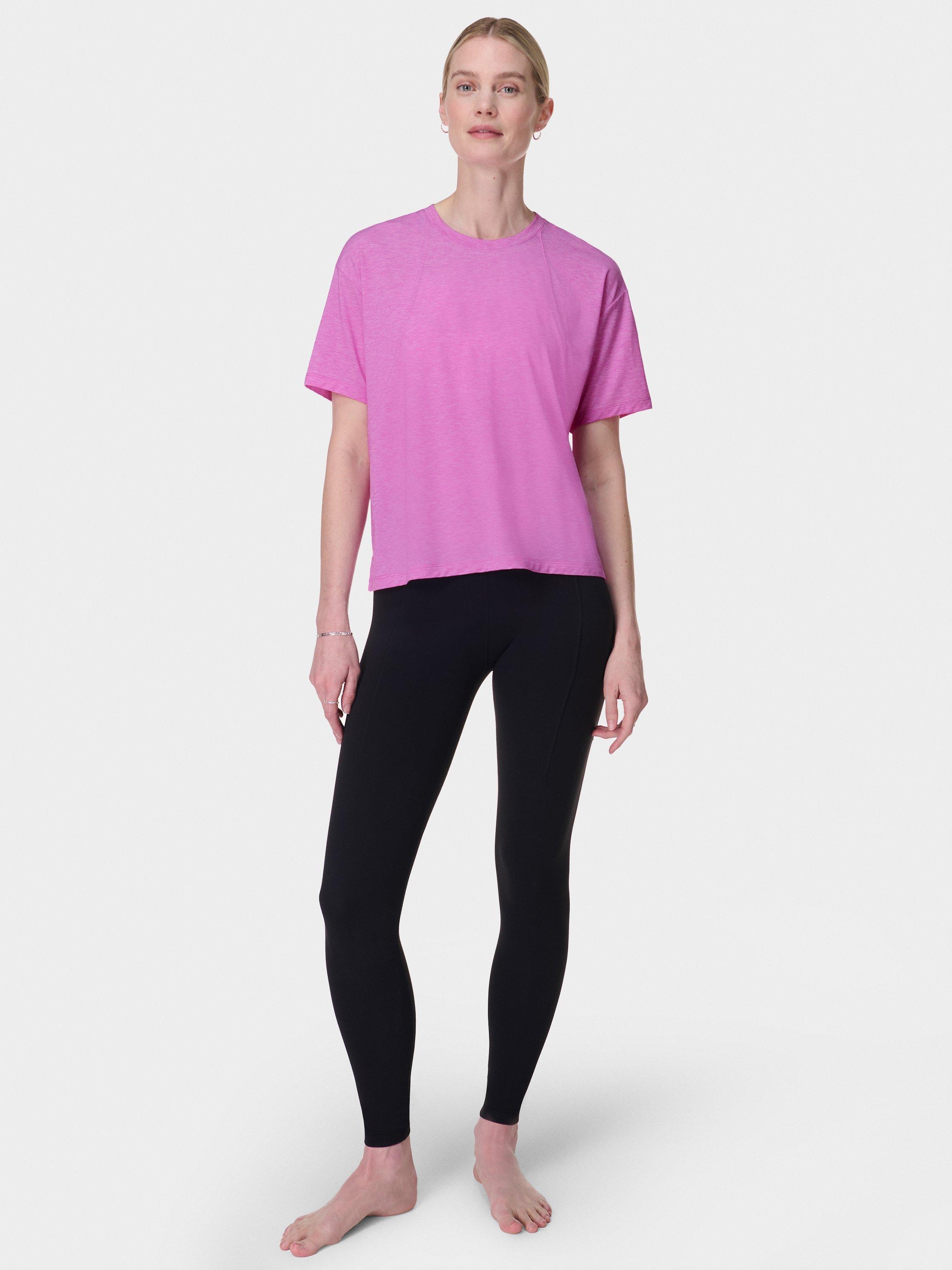Product image 2 of 7, which shows Sweaty Betty Soft Flow Studio T-Shirt, Allium Pink, XXS