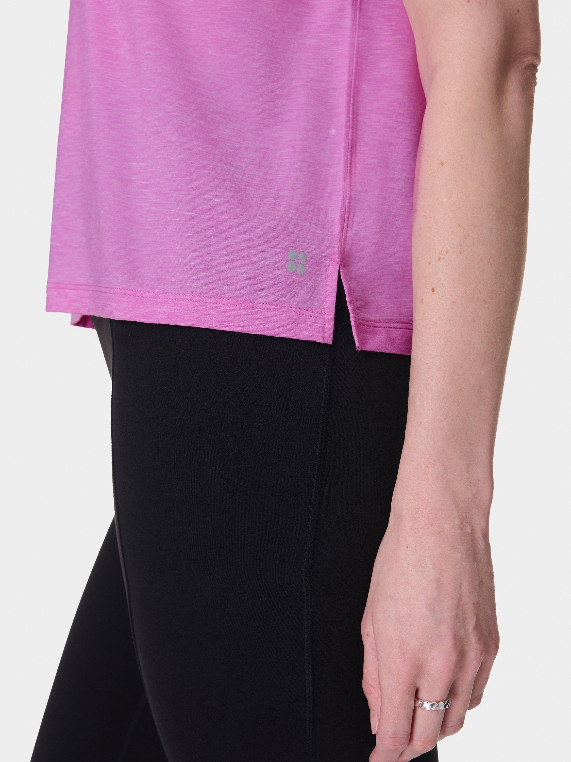 Product image 6 of 7, which shows Sweaty Betty Soft Flow Studio T-Shirt, Allium Pink, XXS