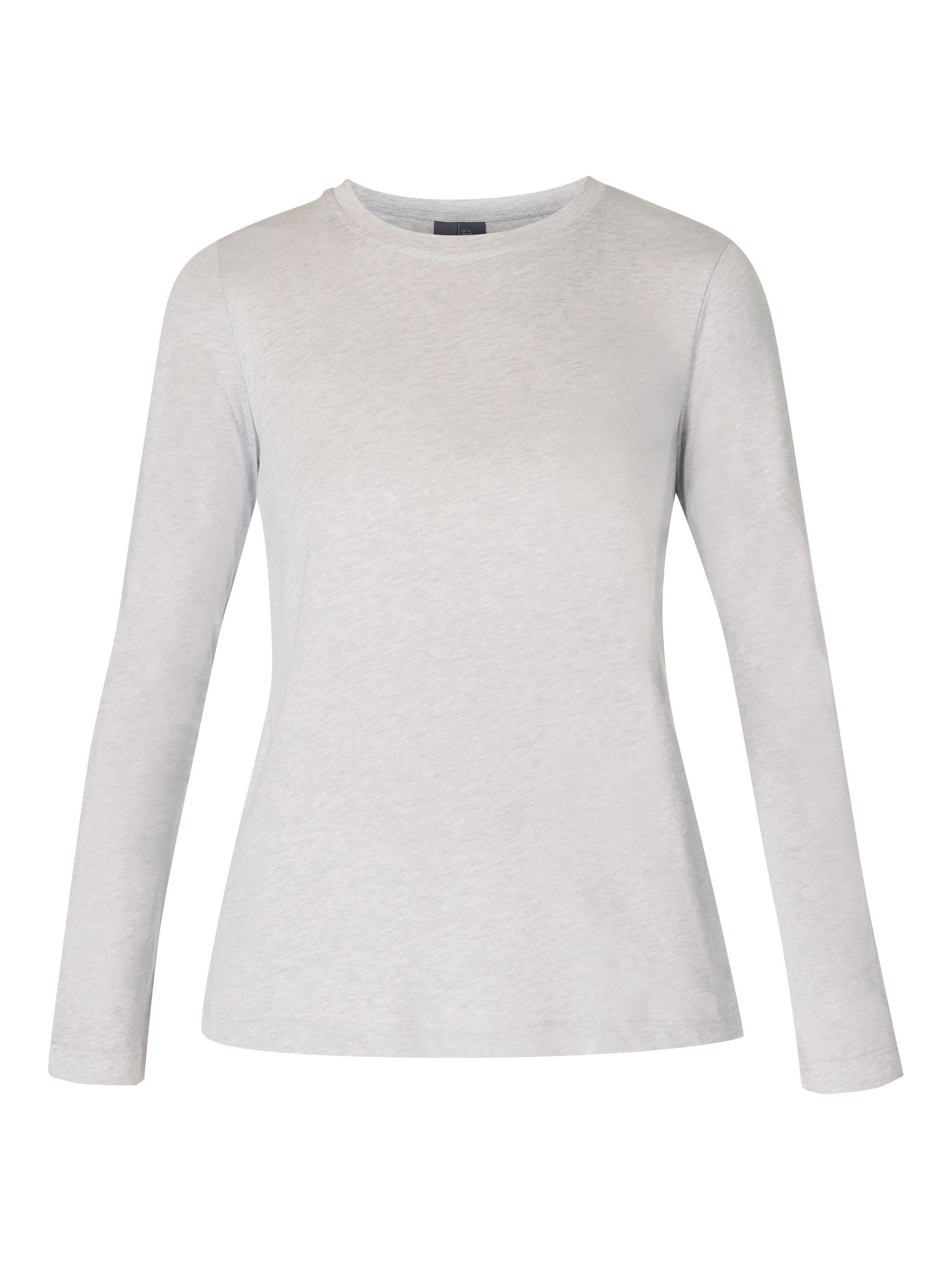 Product image 4 of 7, which shows Sweaty Betty Essential Long Sleeve T-Shirt, Light Grey Marl, XXS