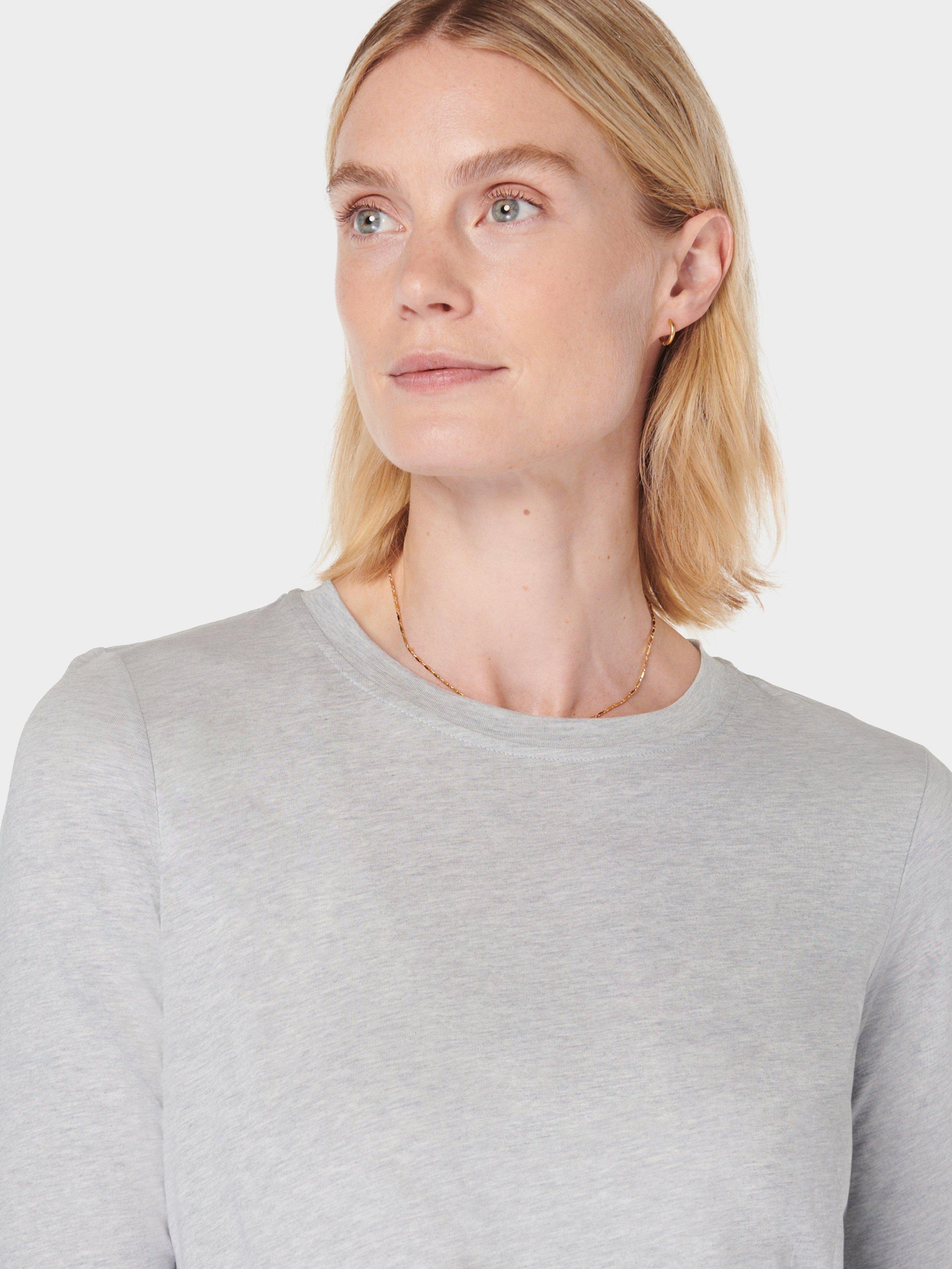 Product image 6 of 7, which shows Sweaty Betty Essential Long Sleeve T-Shirt, Light Grey Marl, XXS