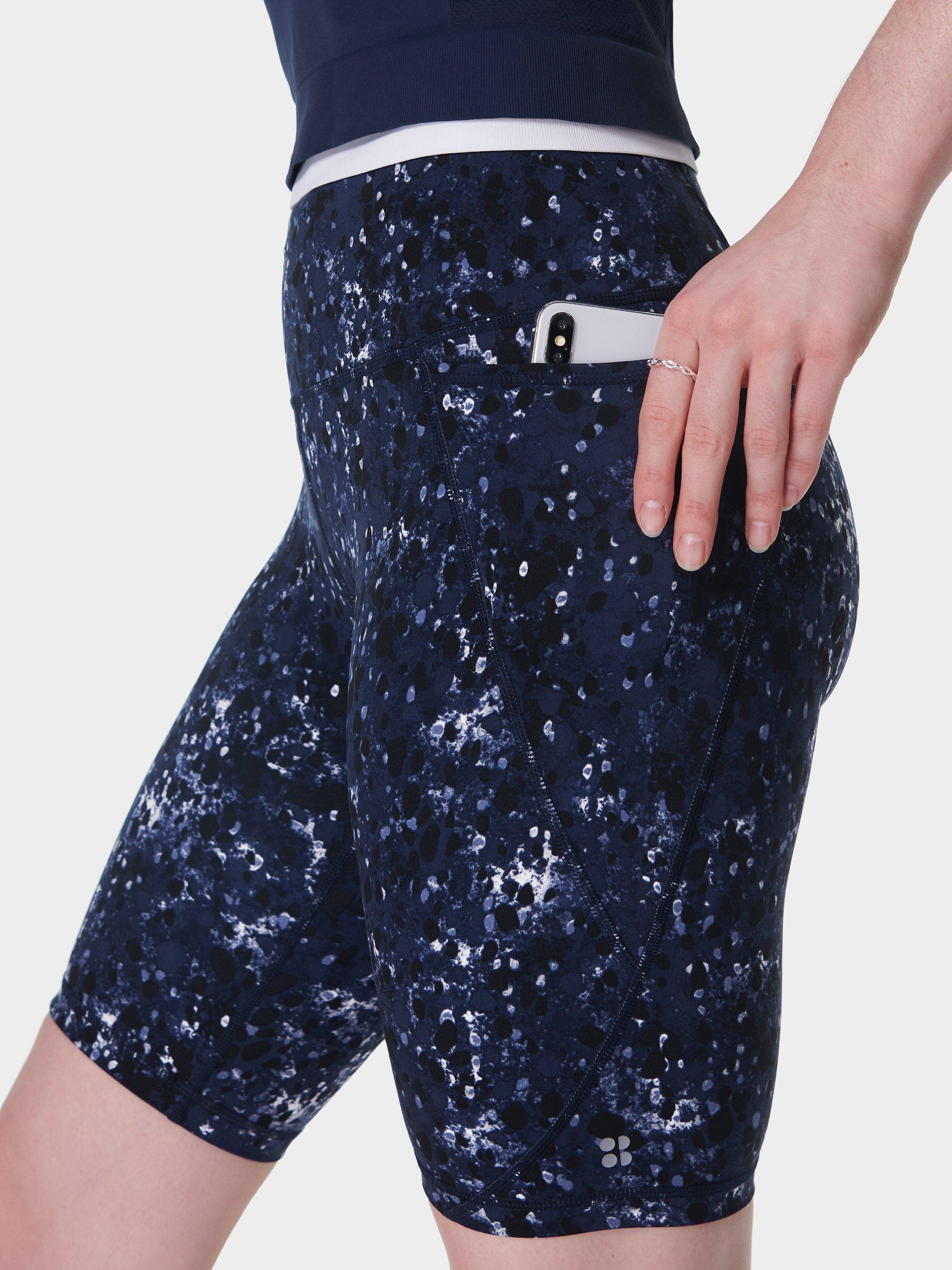 Product image 6 of 9, which shows Sweaty Betty Power 9" Biker Shorts, Blue/Multi, XXS