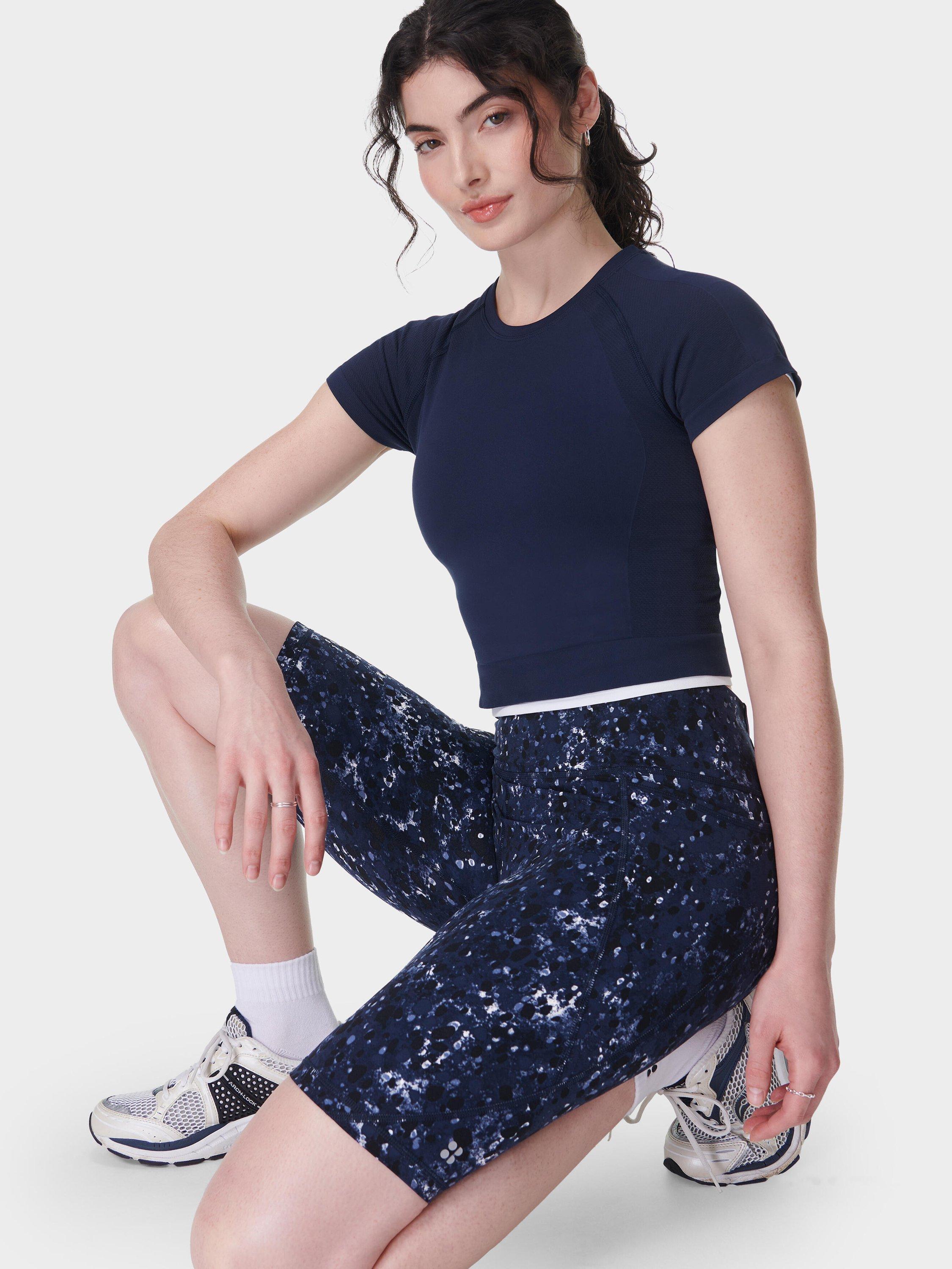 Product image 9 of 9, which shows Sweaty Betty Power 9" Biker Shorts, Blue/Multi, XXS