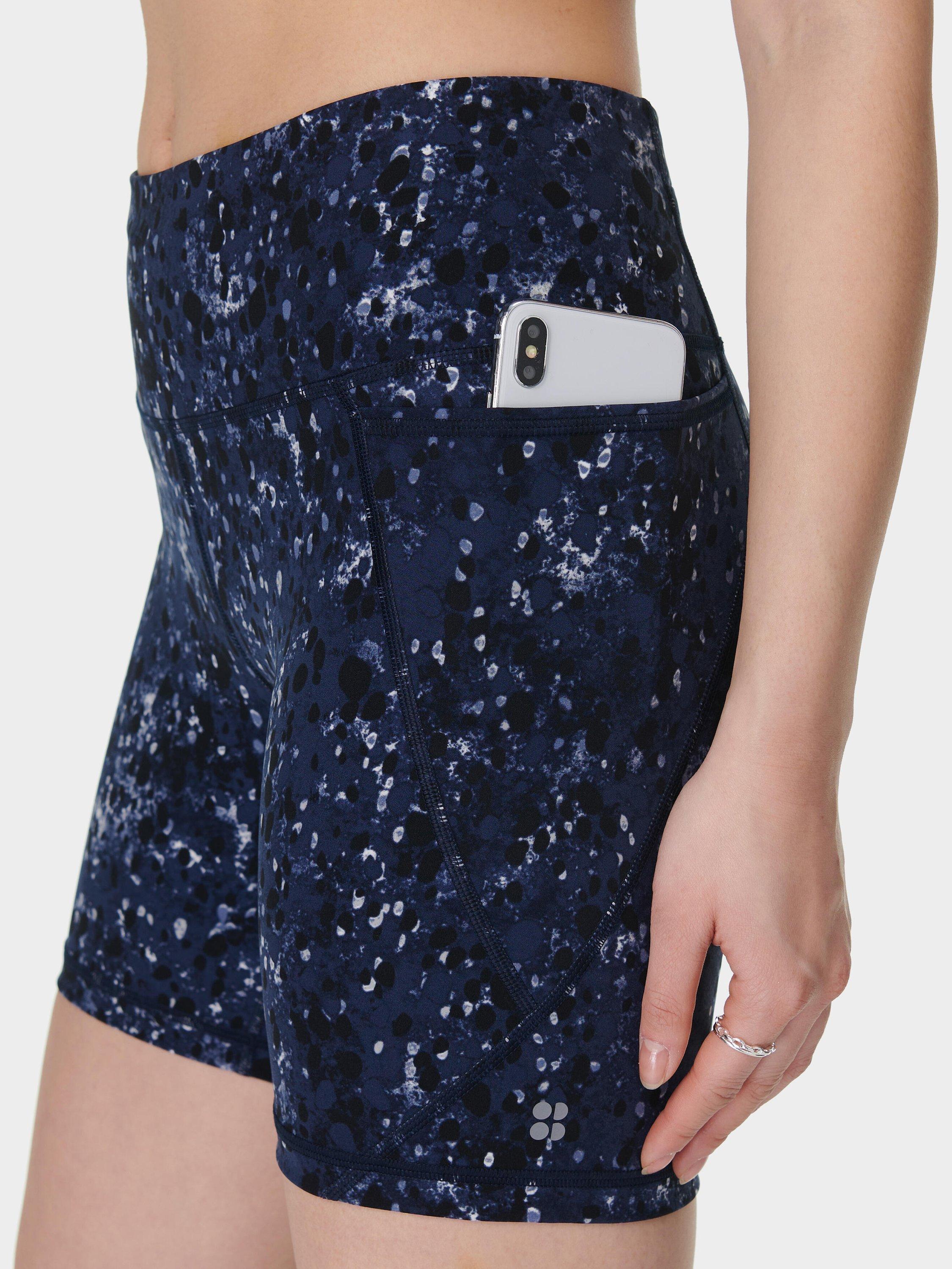 Product image 7 of 8, which shows Sweaty Betty Power 6" Biker Shorts, Blue Ebony Print, XXS