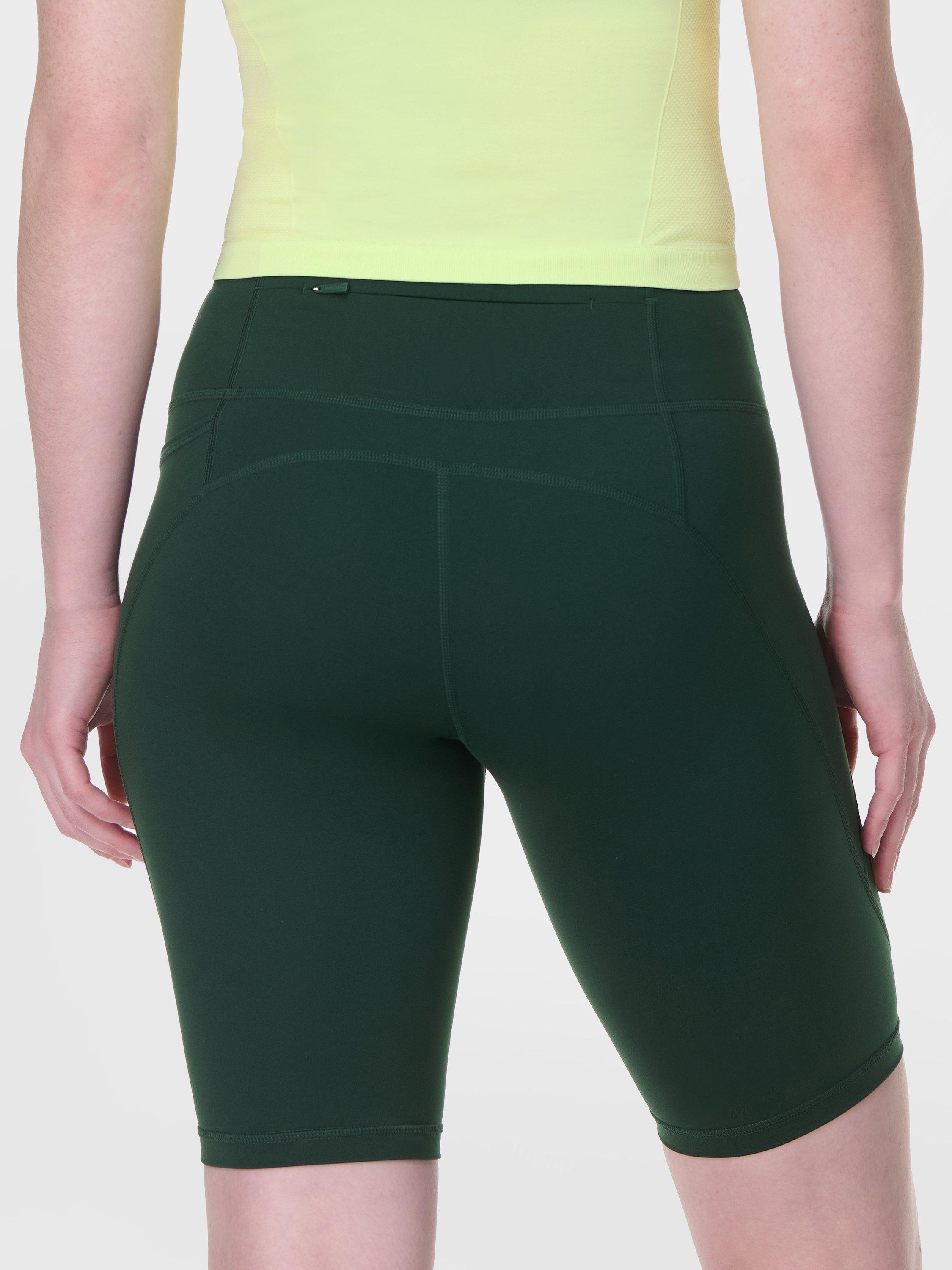 Product image 4 of 8, which shows Sweaty Betty Power 9" Biker Shorts, Cedar Green, XXS