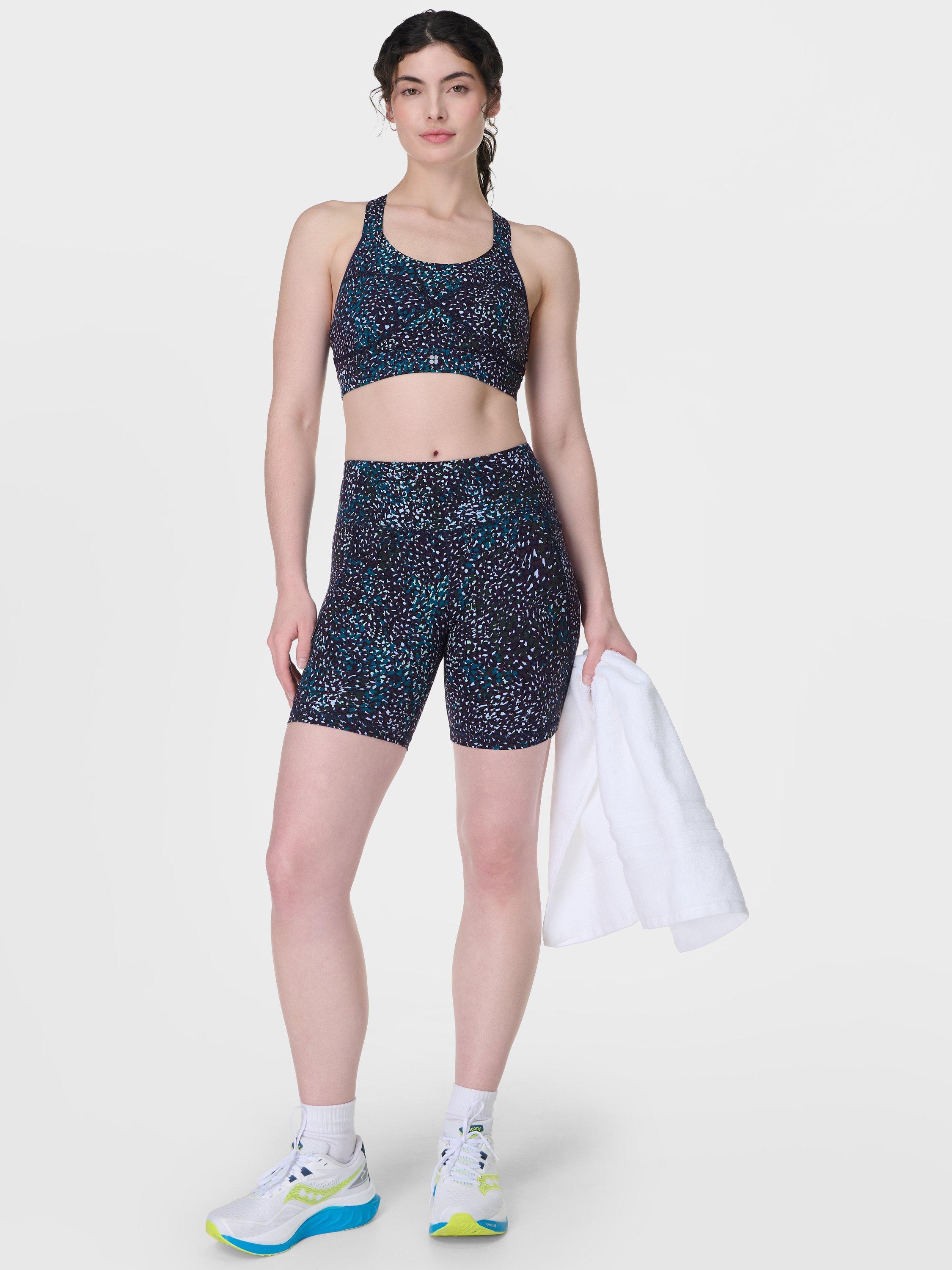 Product image 4 of 8, which shows Sweaty Betty Power 6" Biker Shorts, Blue Aurora Print, XXS