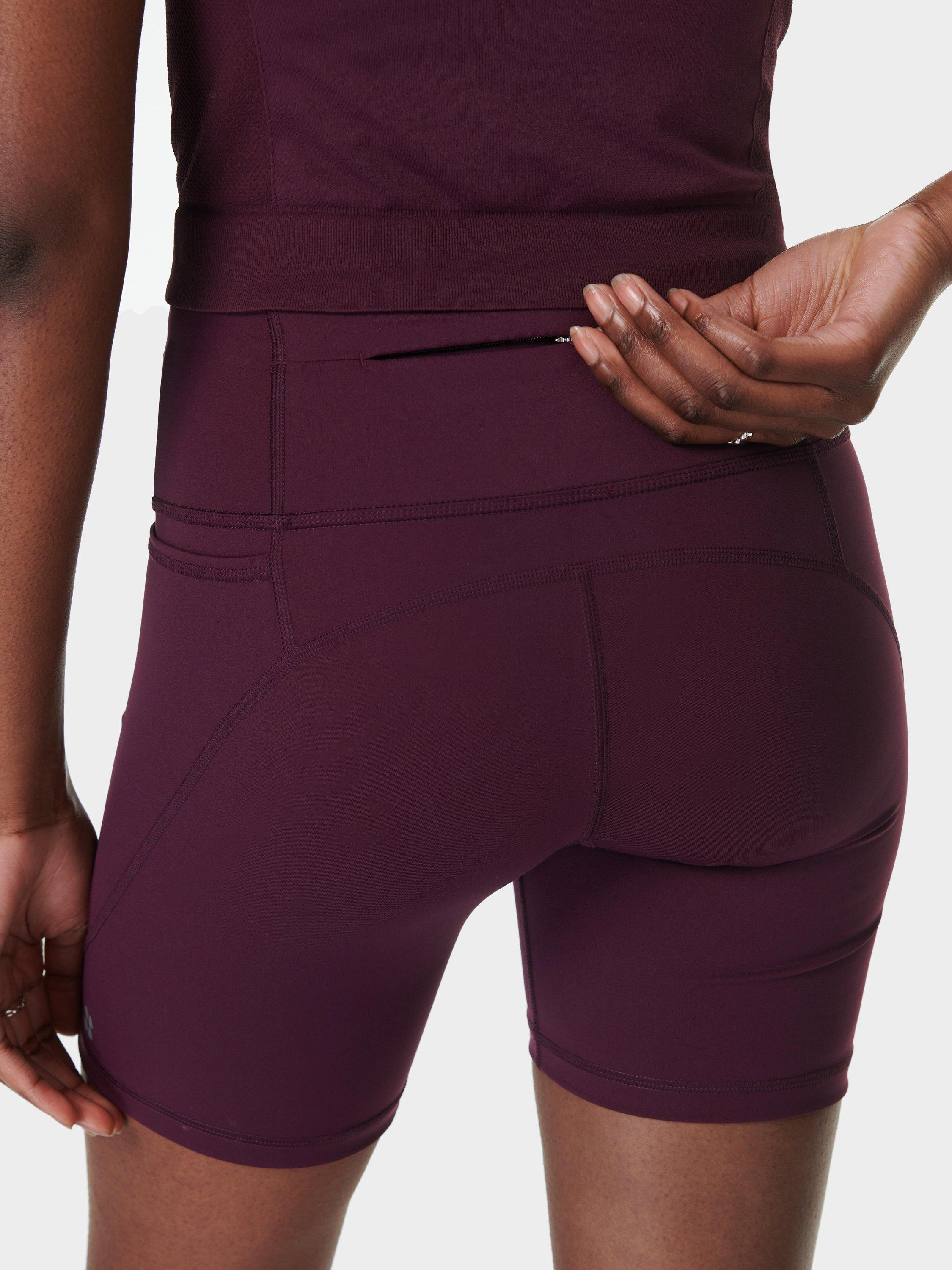 Product image 7 of 7, which shows Sweaty Betty Power 6" Biker Shorts, Midnight Cherry, XXS