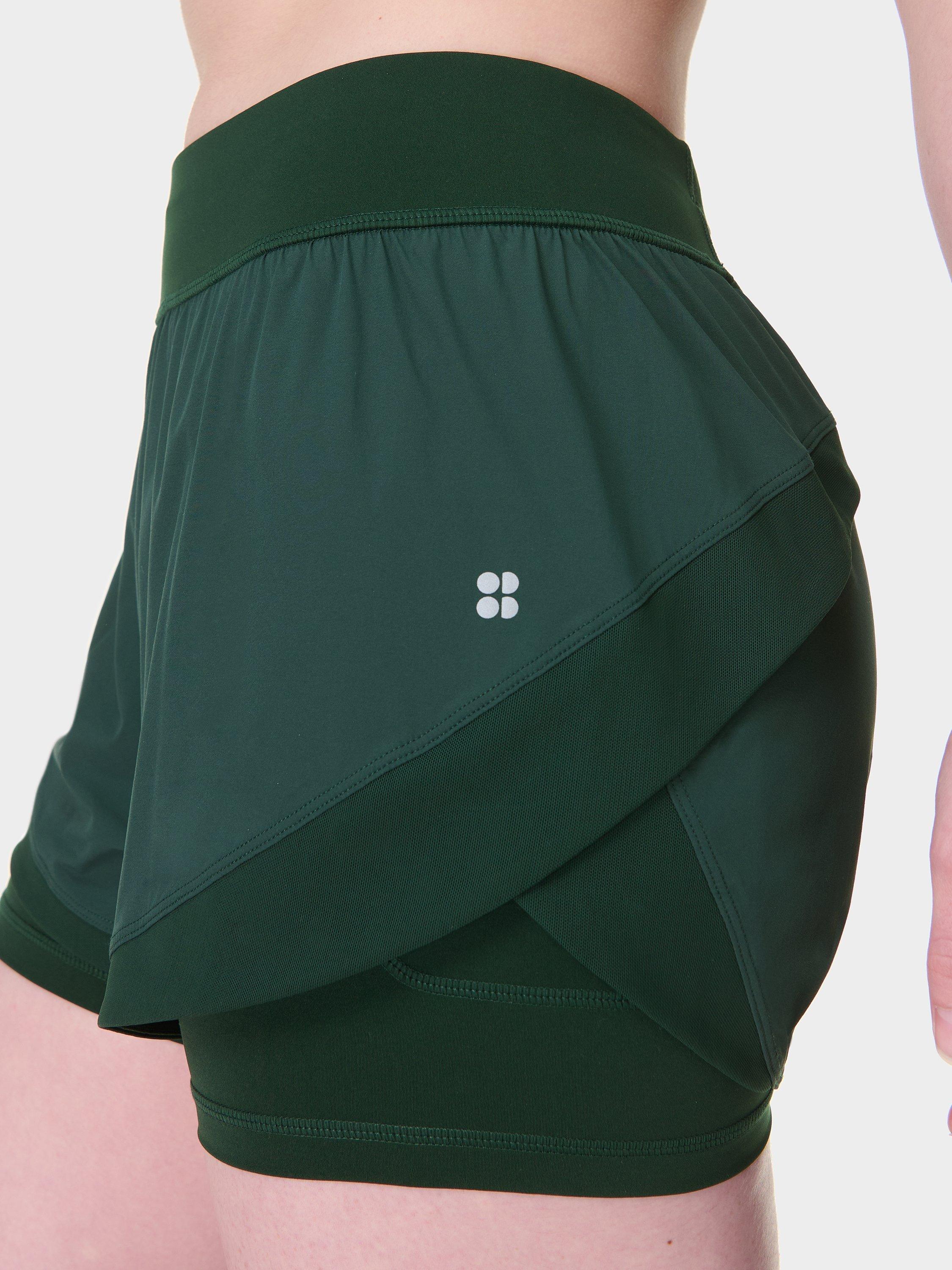 Product image 6 of 8, which shows Sweaty Betty Tempo Run Shorts, Cedar Green, XXS