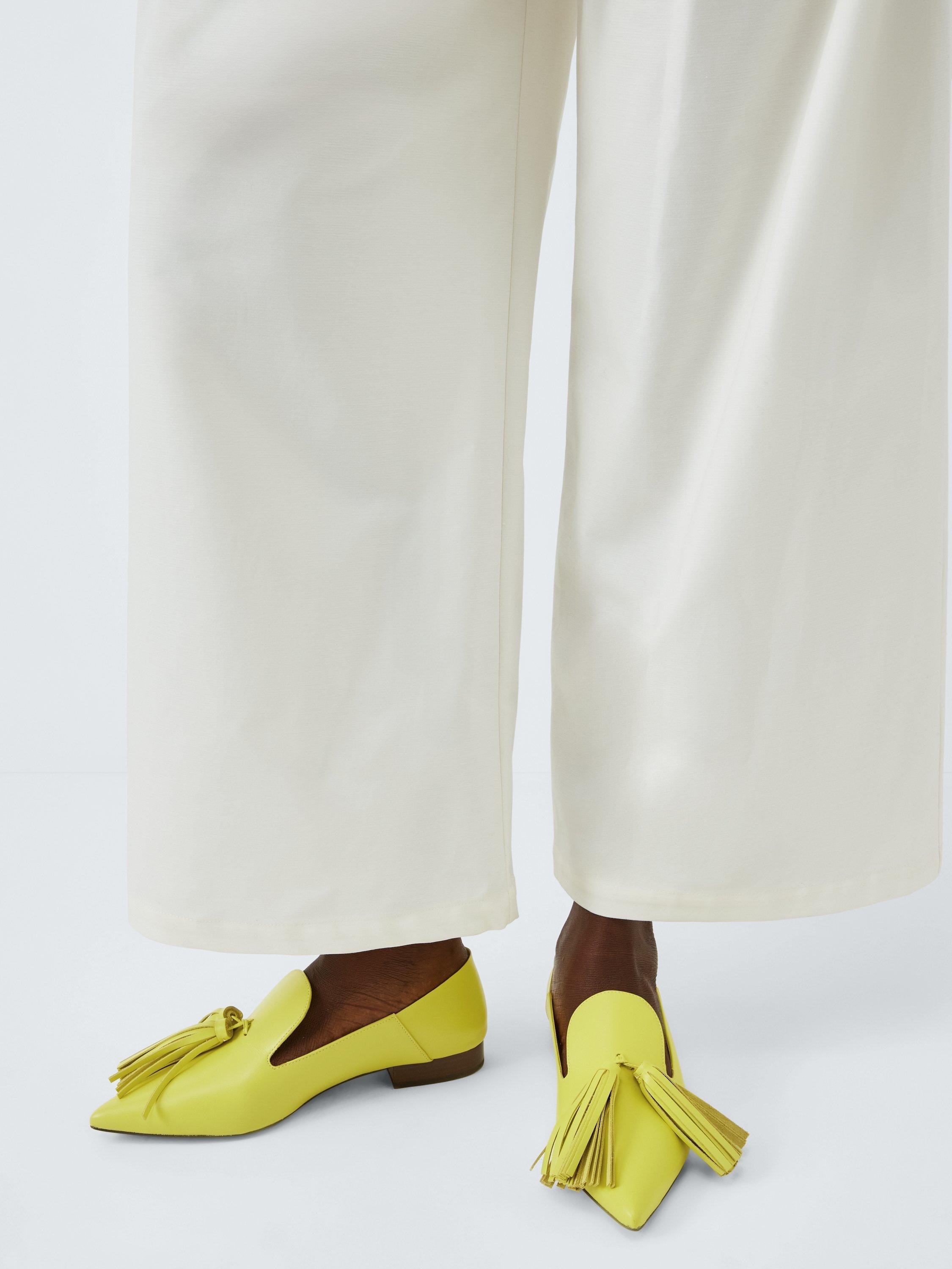 Product image 6 of 6, which shows John Lewis x A.W.A.K.E. MODE Tassel Trim Leather Loafers, Lime Green, 4