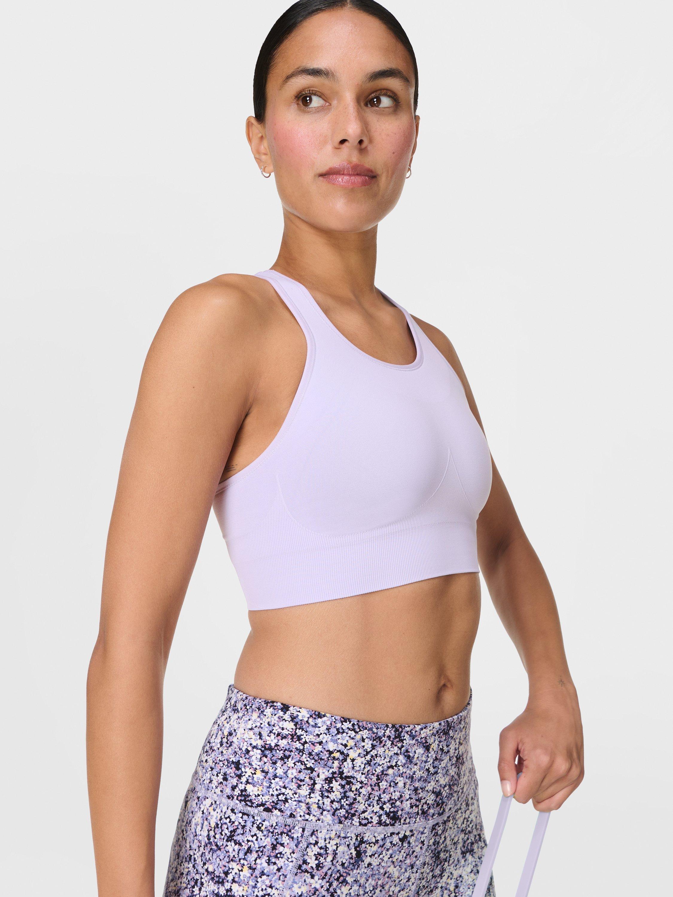 Product image 2 of 7, which shows Sweaty Betty Stamina Seamless Sports Bra, Heather Purple, XXS