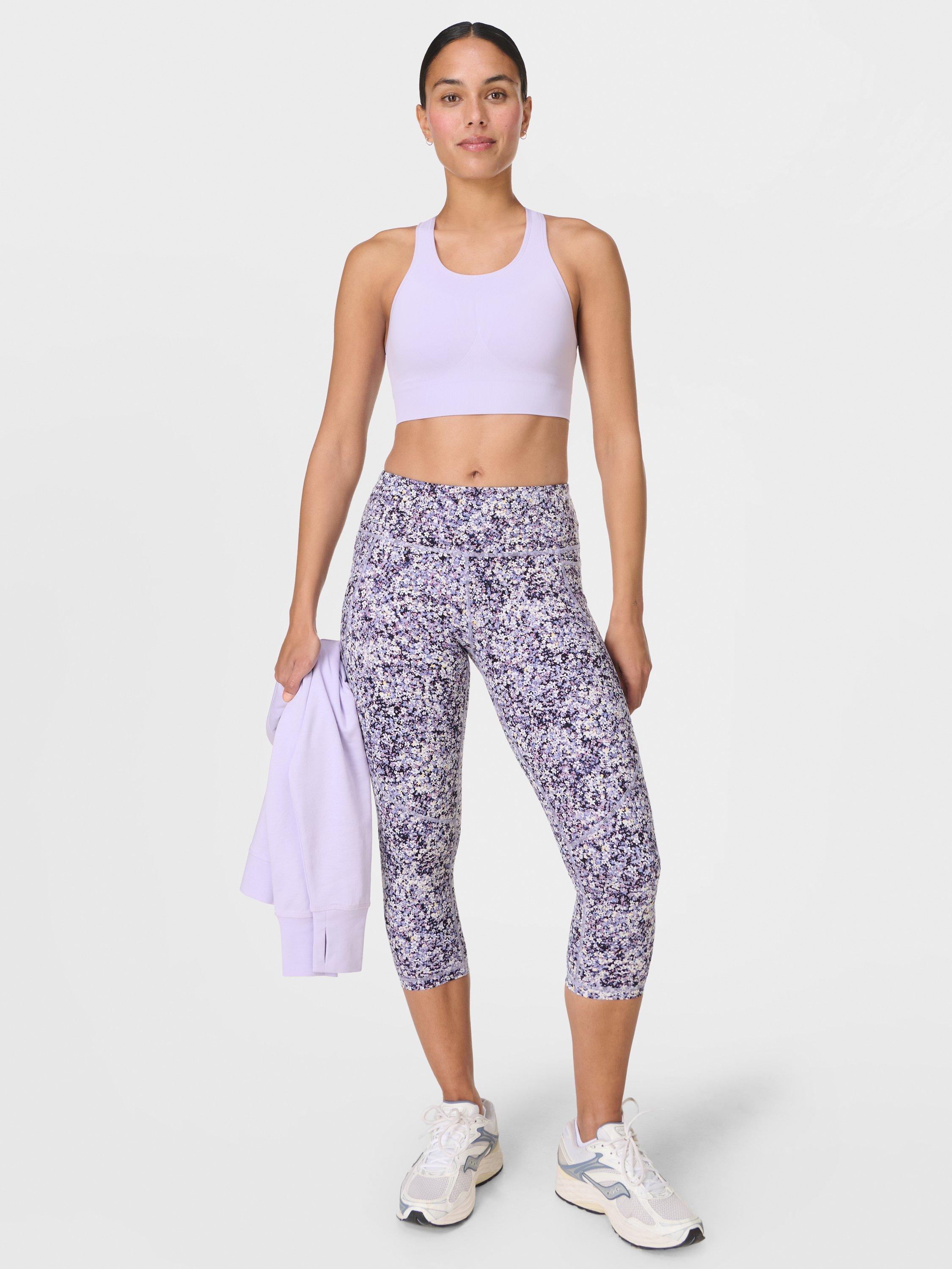 Product image 3 of 7, which shows Sweaty Betty Stamina Seamless Sports Bra, Heather Purple, XXS