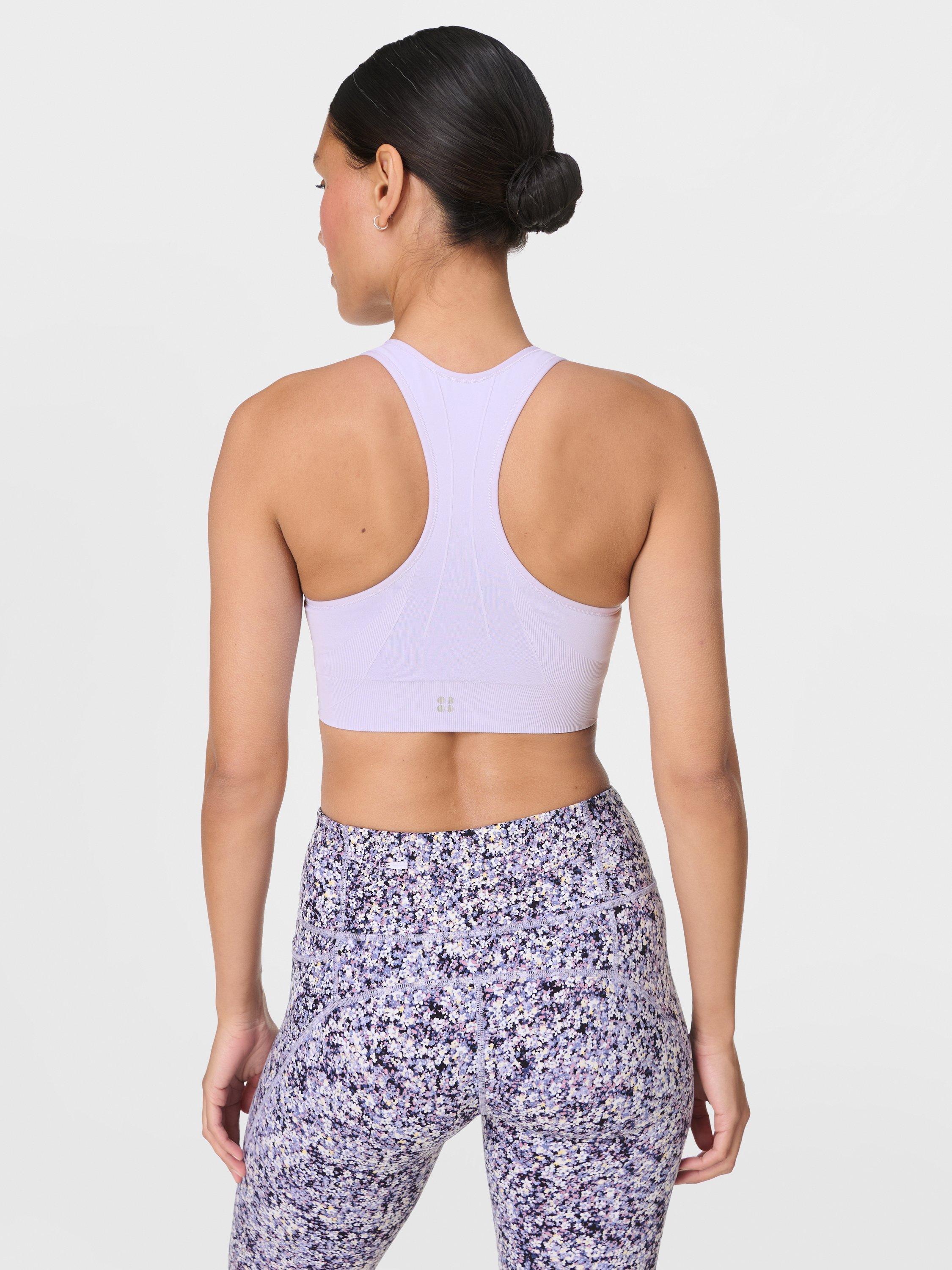 Product image 4 of 7, which shows Sweaty Betty Stamina Seamless Sports Bra, Heather Purple, XXS