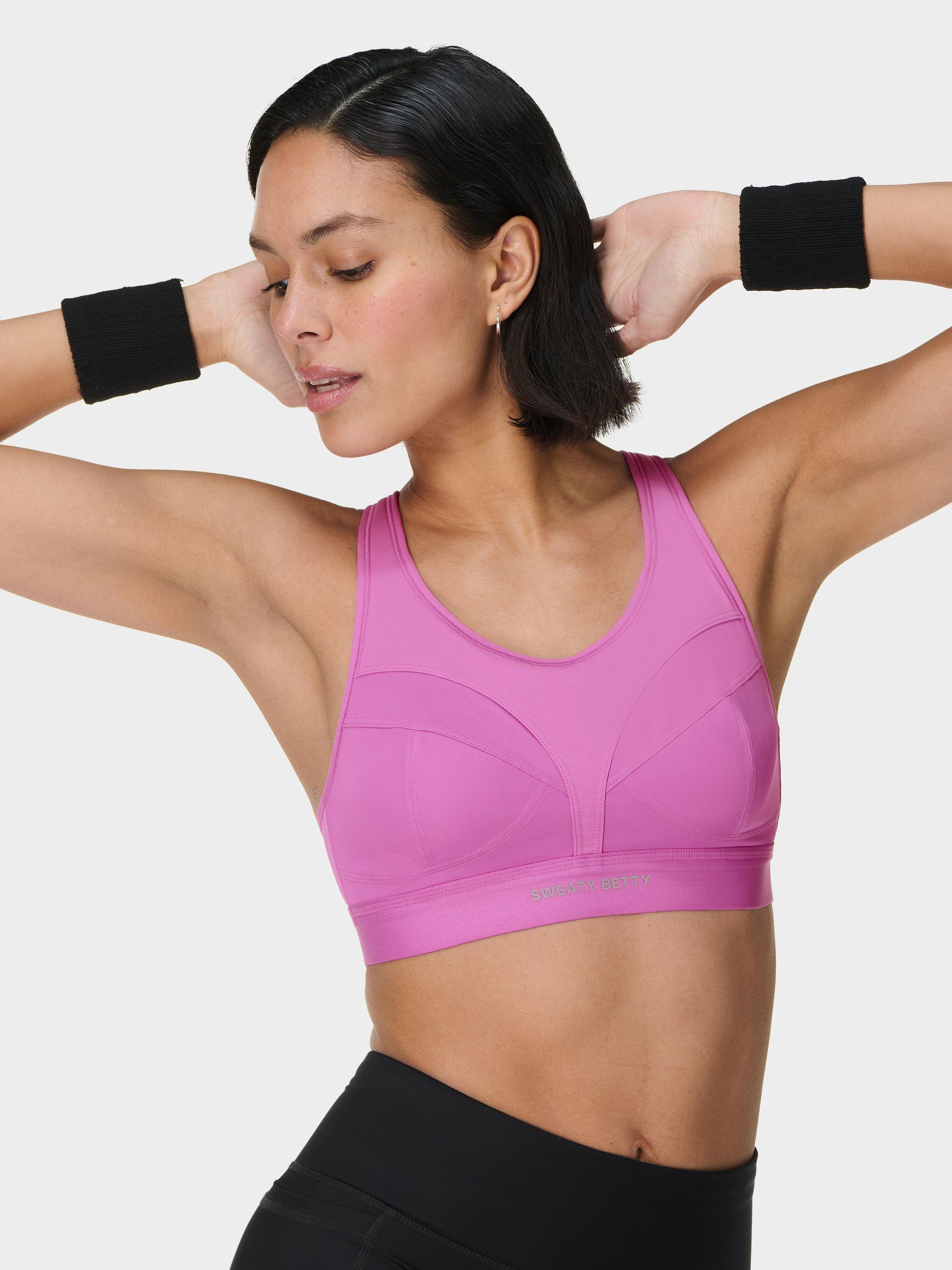 Product image 2 of 7, which shows Sweaty Betty Power Pro Running Bra, Allium Pink, 30A