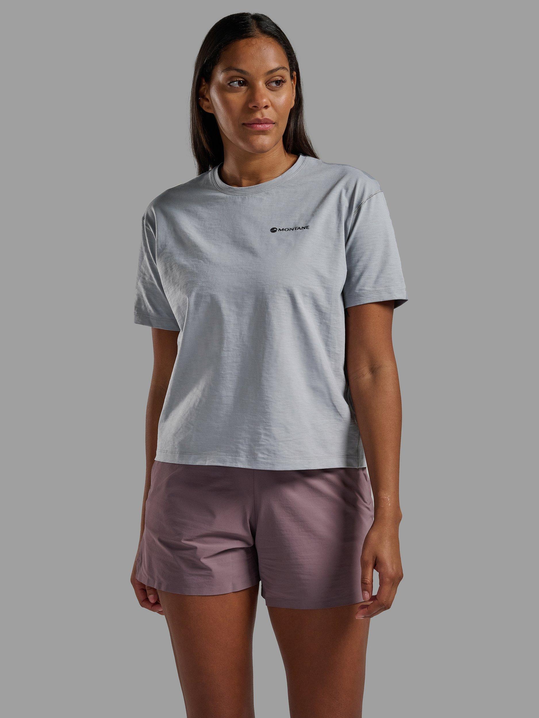 Product image 1 of 7, which shows Montane Alhena Sports T-Shirt, Pebble Blue, 8