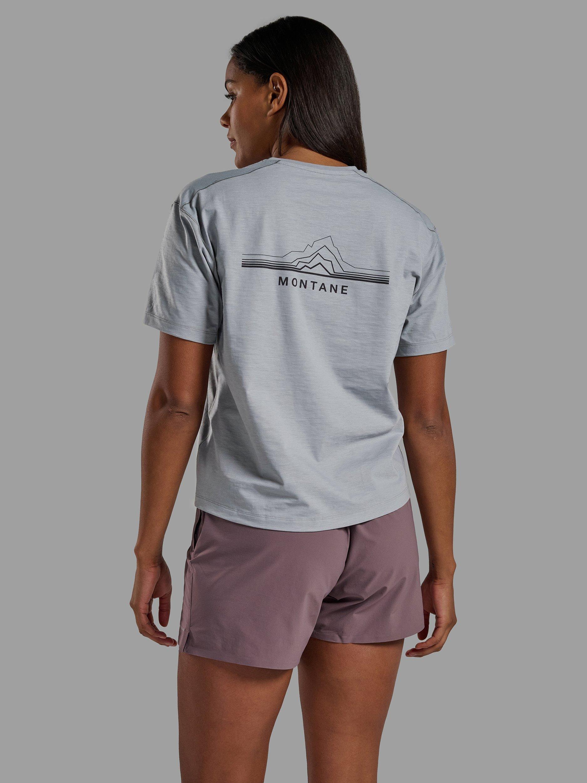Product image 2 of 7, which shows Montane Alhena Sports T-Shirt, Pebble Blue, 8