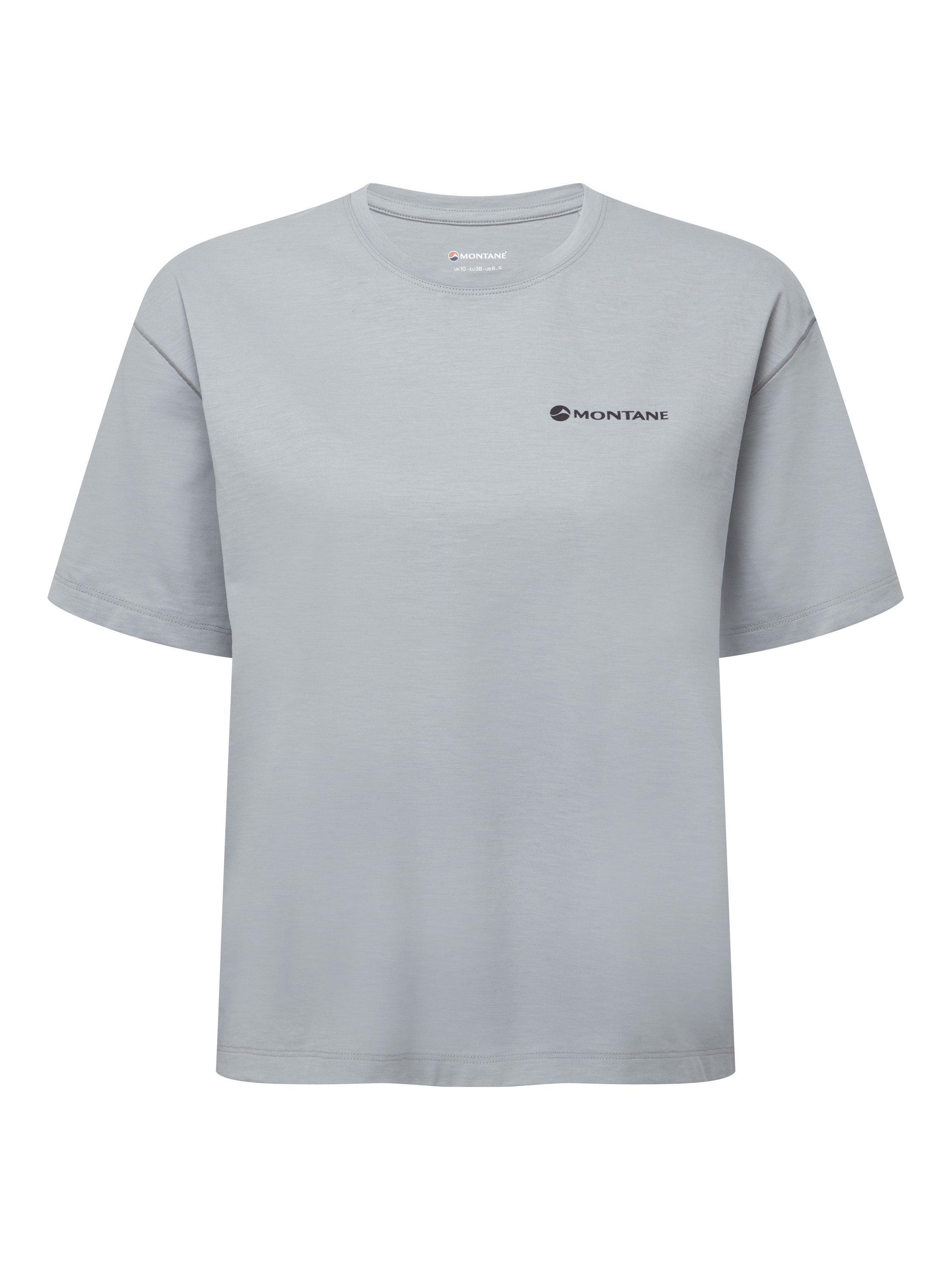 Product image 6 of 7, which shows Montane Alhena Sports T-Shirt, Pebble Blue, 8