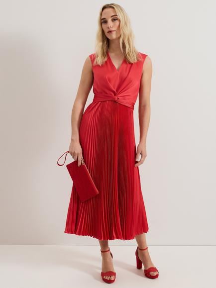 Phase Eight Celestia Satin Wrap Dress, Pink, Pink