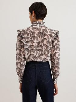 Phase Eight Serena Ruffle Neck Blouse, Multi - view 2, Multi