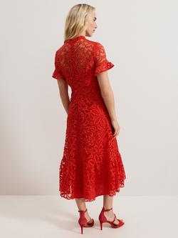 Phase Eight Lula Lace Dress, Red - view 2, Red