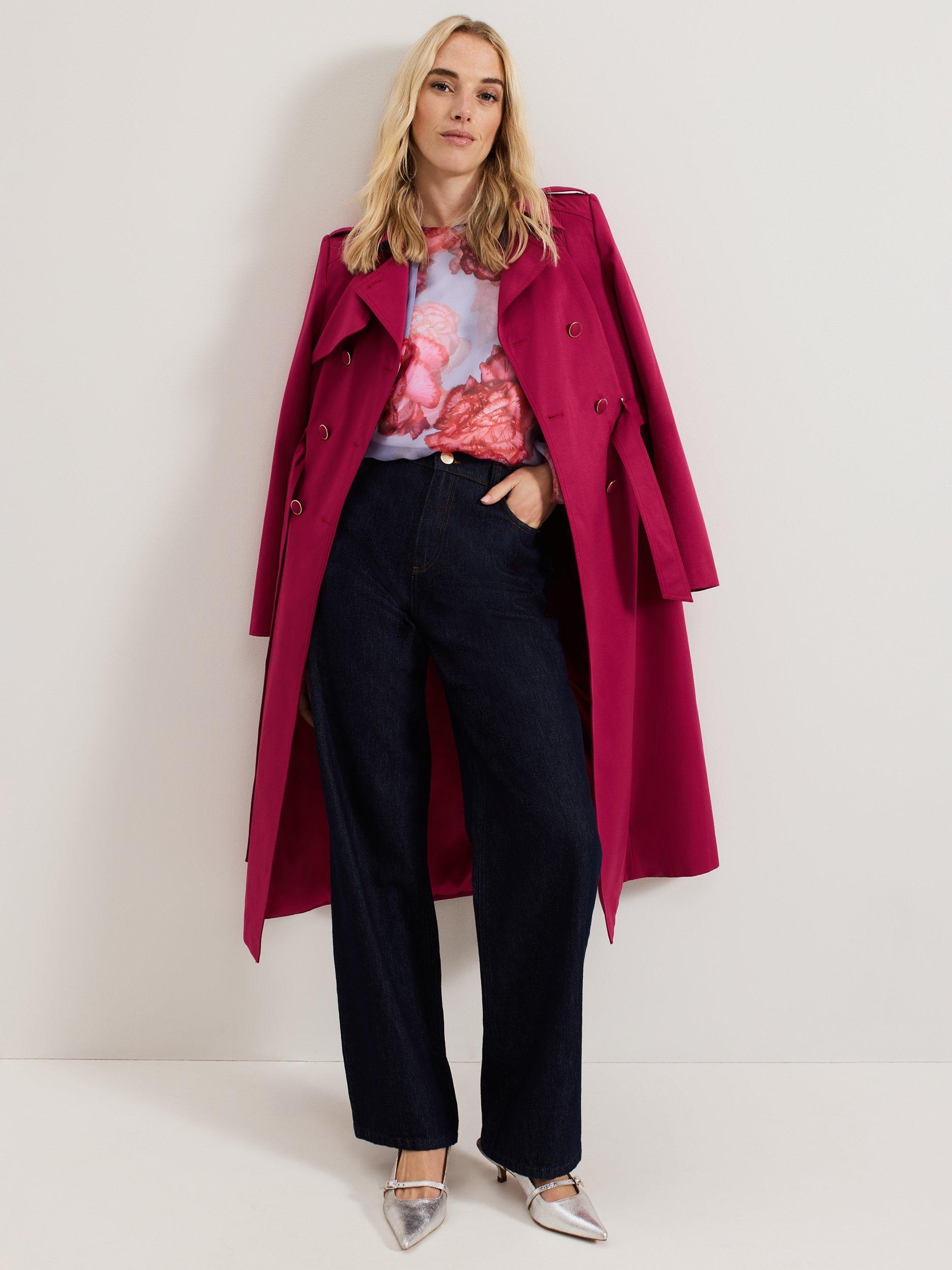 Product image 9 of 9, which shows Phase Eight Amara Floral Pure Silk Top, Blue, 8