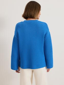 Phase Eight Gabby Textured Knit Jumper, Blue - view 2, Blue